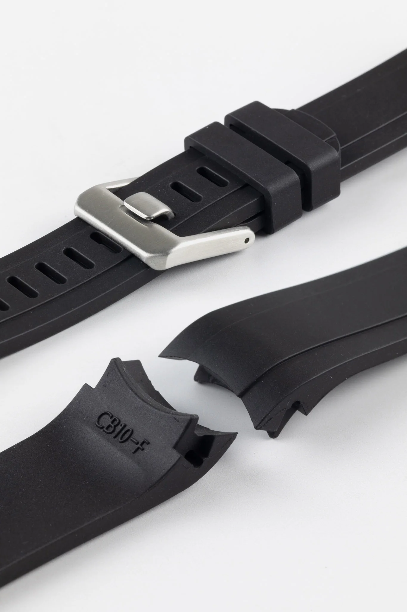 CRAFTER BLUE CB10-F FKM Rubber Watch Strap for Seiko SKX & 5 Sports Series – BLACK with Rubber & Steel Keepers - Image 8
