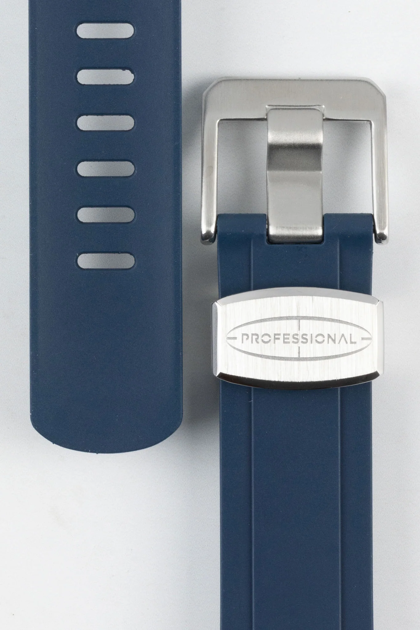 CRAFTER BLUE CB10-F FKM Rubber Watch Strap for Seiko SKX & 5 Sports Series – NAVY BLUE with Rubber & Steel Keepers - Image 3