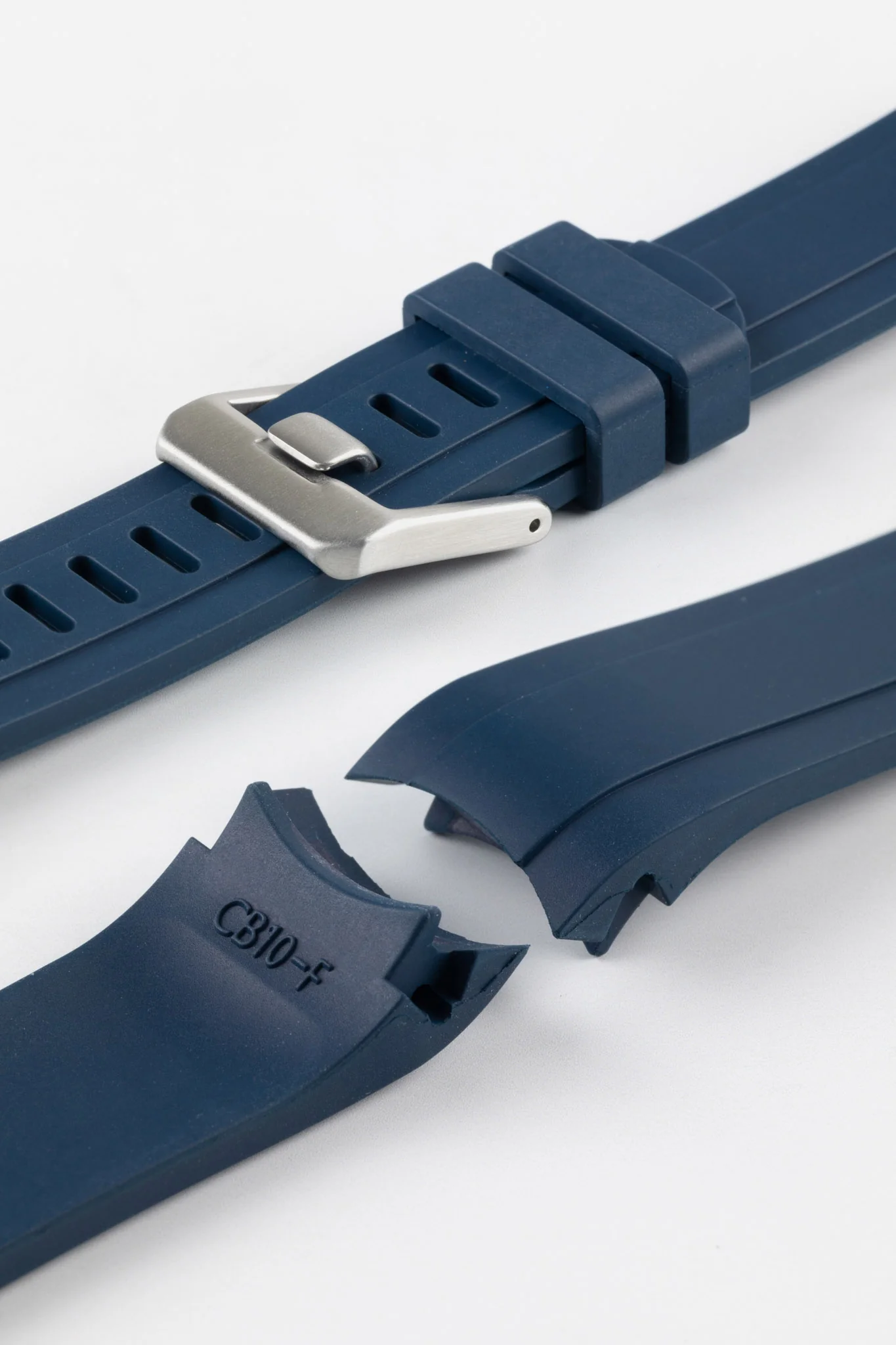 CRAFTER BLUE CB10-F FKM Rubber Watch Strap for Seiko SKX & 5 Sports Series – NAVY BLUE with Rubber & Steel Keepers - Image 8