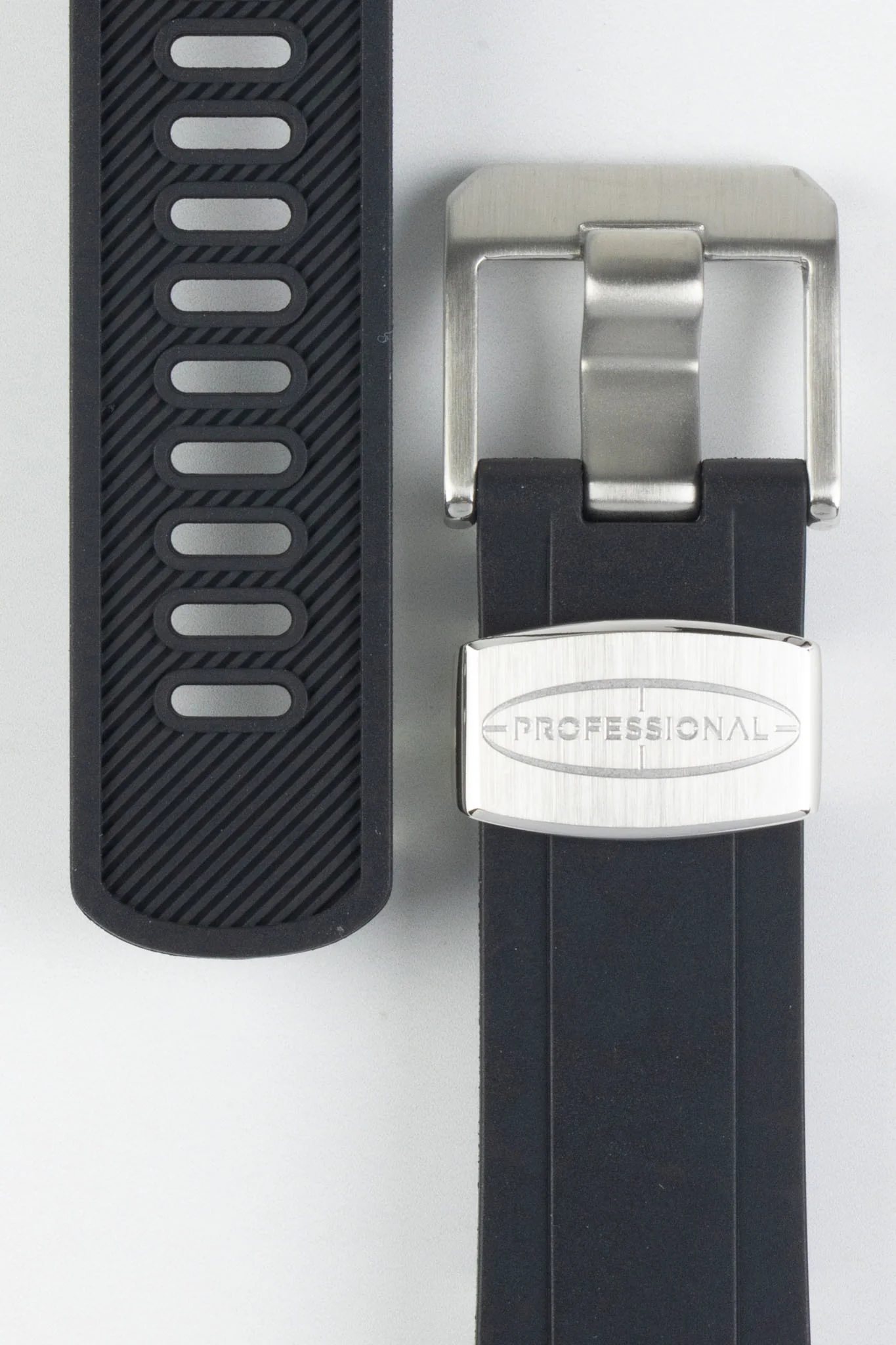 CRAFTER BLUE CB10 Rubber Watch Strap for Seiko 5 Sports Series – BLACK with Rubber & Steel Keepers - Image 2