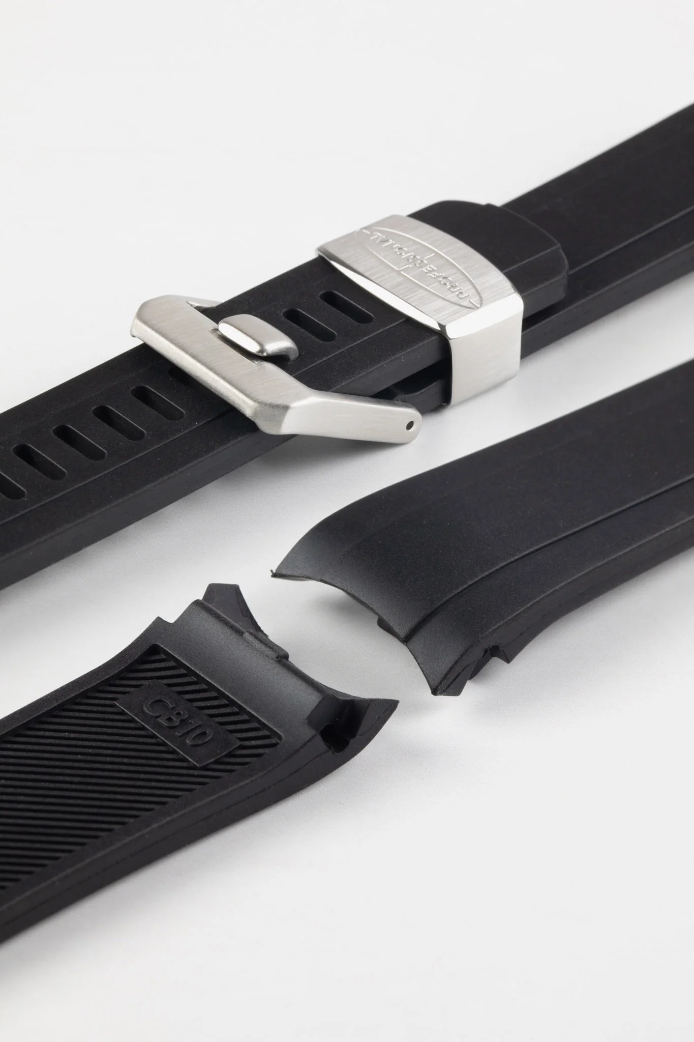 CRAFTER BLUE CB10 Rubber Watch Strap for Seiko 5 Sports Series – BLACK with Rubber & Steel Keepers - Image 4