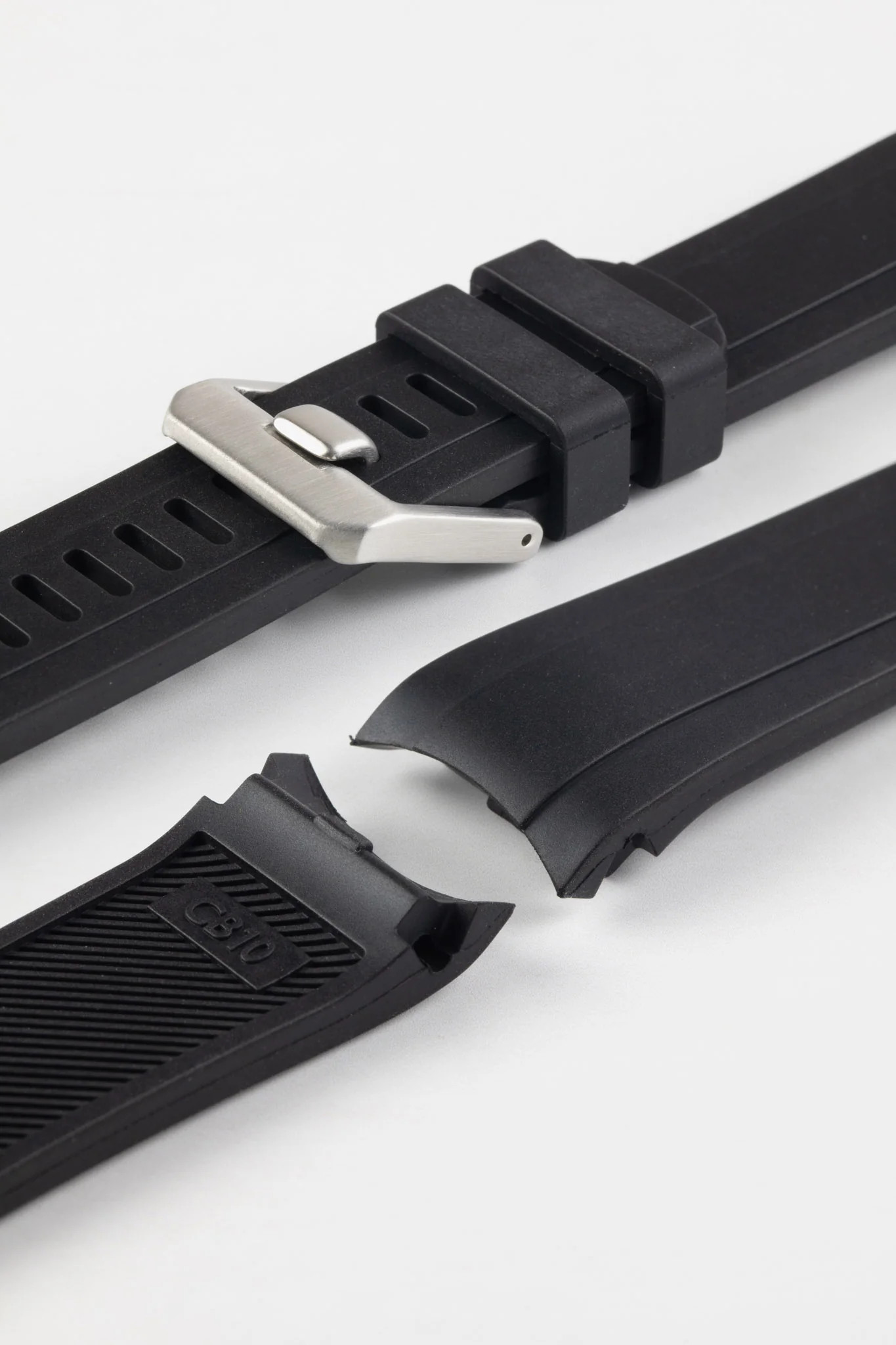 CRAFTER BLUE CB10 Rubber Watch Strap for Seiko 5 Sports Series – BLACK with Rubber & Steel Keepers - Image 5