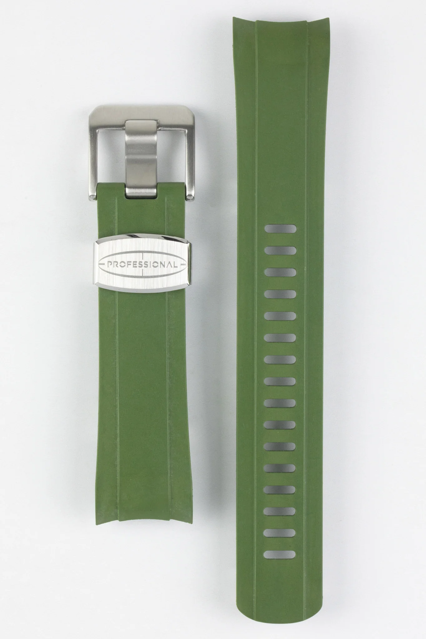CRAFTER BLUE CB10 Rubber Watch Strap for Seiko 5 Sports Series – GREEN with Rubber & Steel Keepers - Image 6