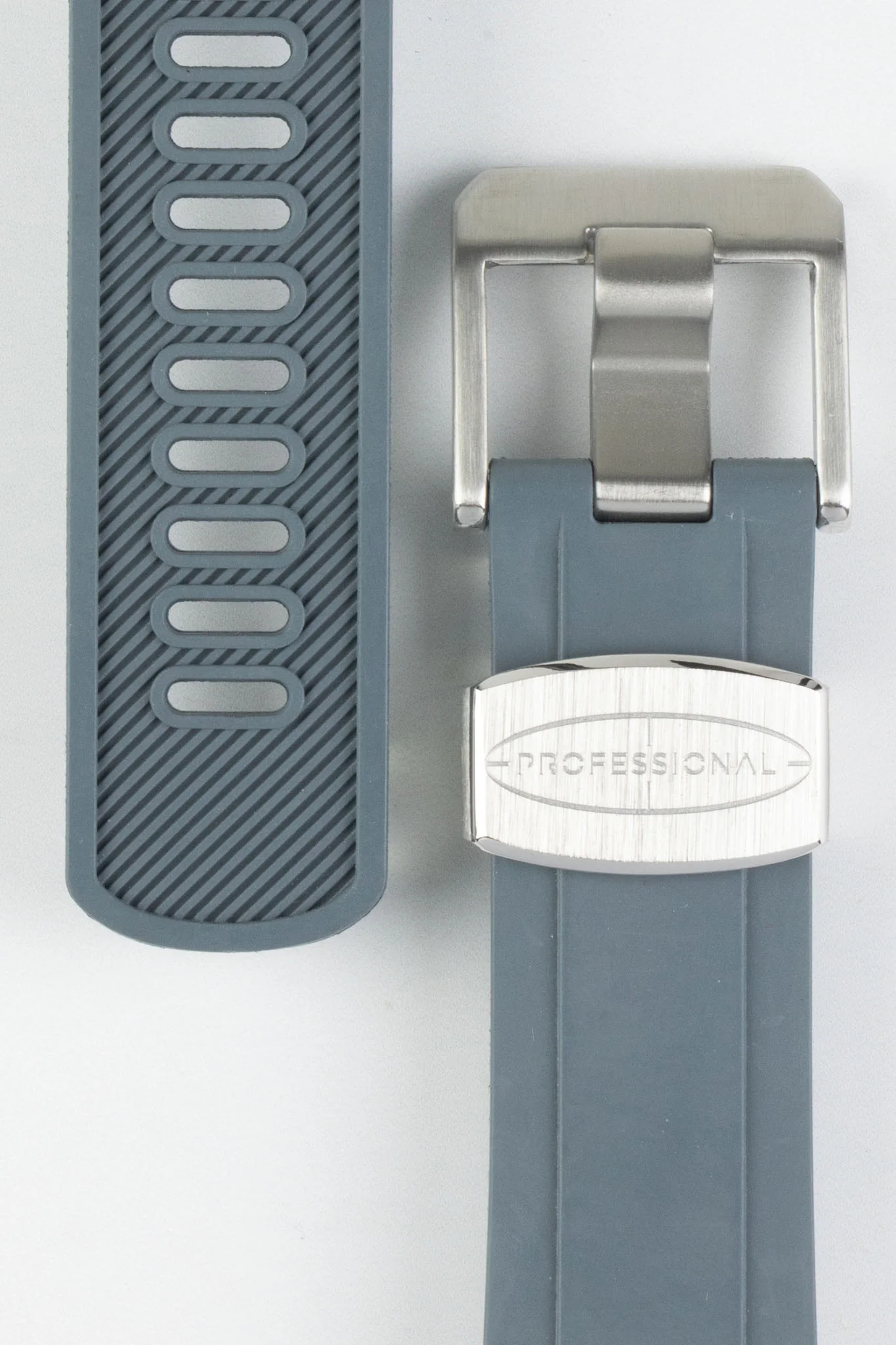 CRAFTER BLUE CB10 Rubber Watch Strap for Seiko 5 Sports Series – GREY with Rubber & Steel Keepers - Image 2