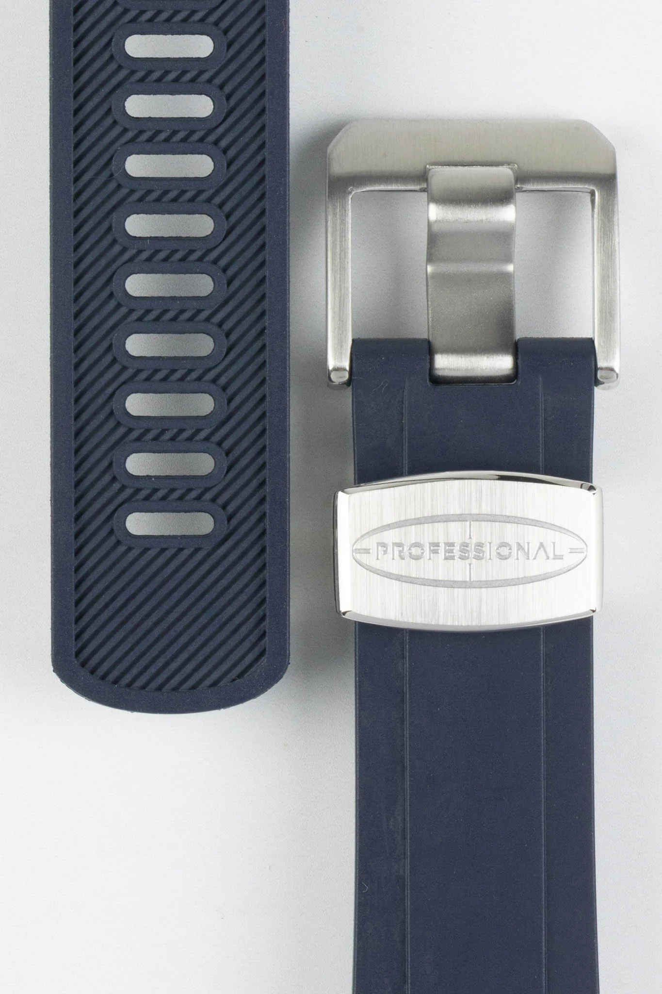 CRAFTER BLUE CB10 Rubber Watch Strap for Seiko 5 Sports Series – NAVY BLUE with Rubber & Steel Keepers - Image 2