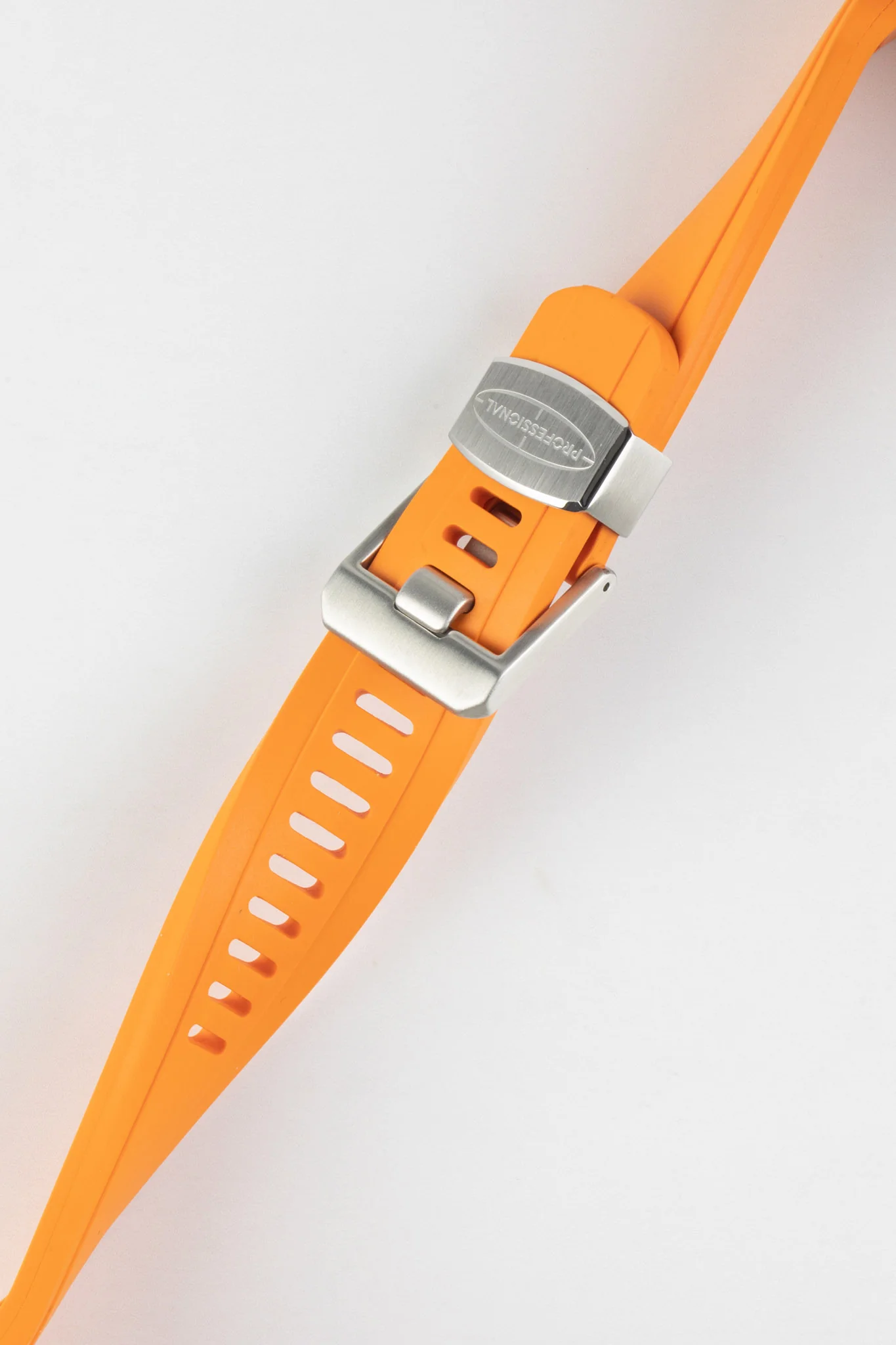 CRAFTER BLUE CB10 Rubber Watch Strap for Seiko 5 Sports Series – ORANGE with Rubber & Steel Keepers - Image 3