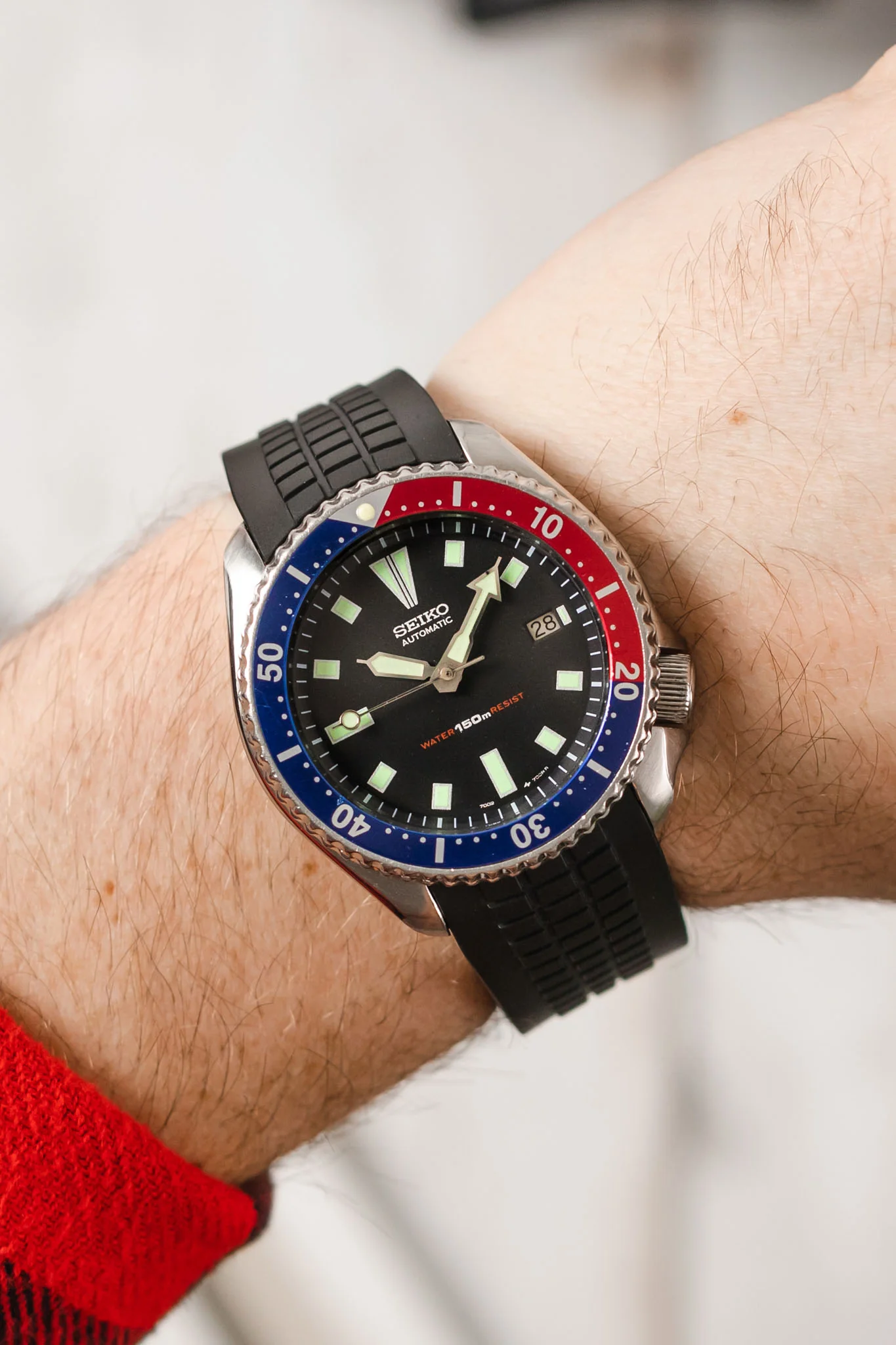 CRAFTER BLUE CB11 'Aquanaut' Rubber Watch Strap for Seiko SKX Series – BLACK - Image 2