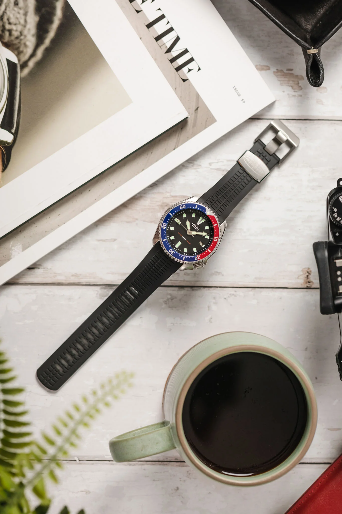 CRAFTER BLUE CB11 'Aquanaut' Rubber Watch Strap for Seiko SKX Series – BLACK - Image 4