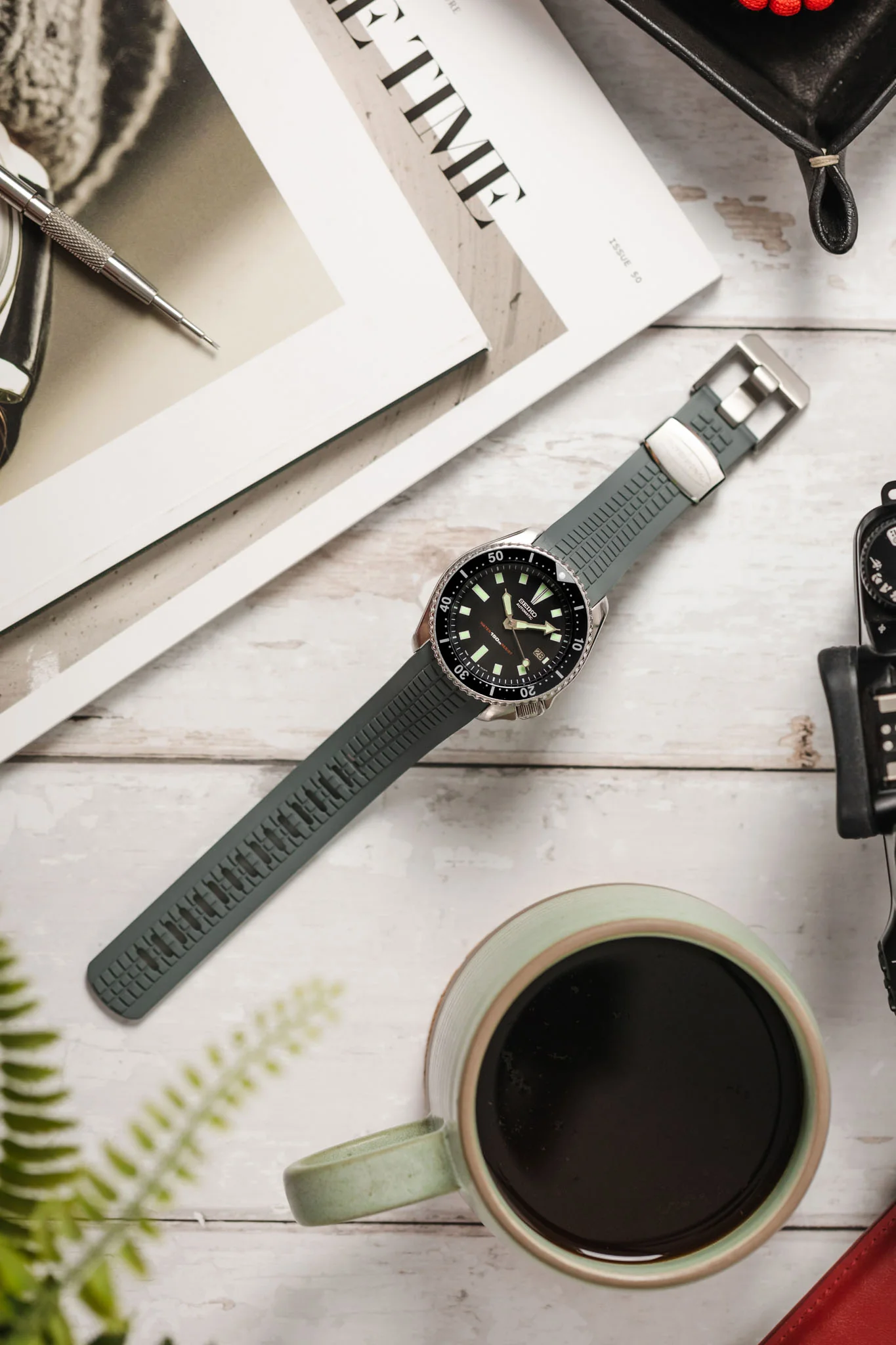 CRAFTER BLUE CB11 'Aquanaut' Rubber Watch Strap for Seiko SKX Series – GREY - Image 4