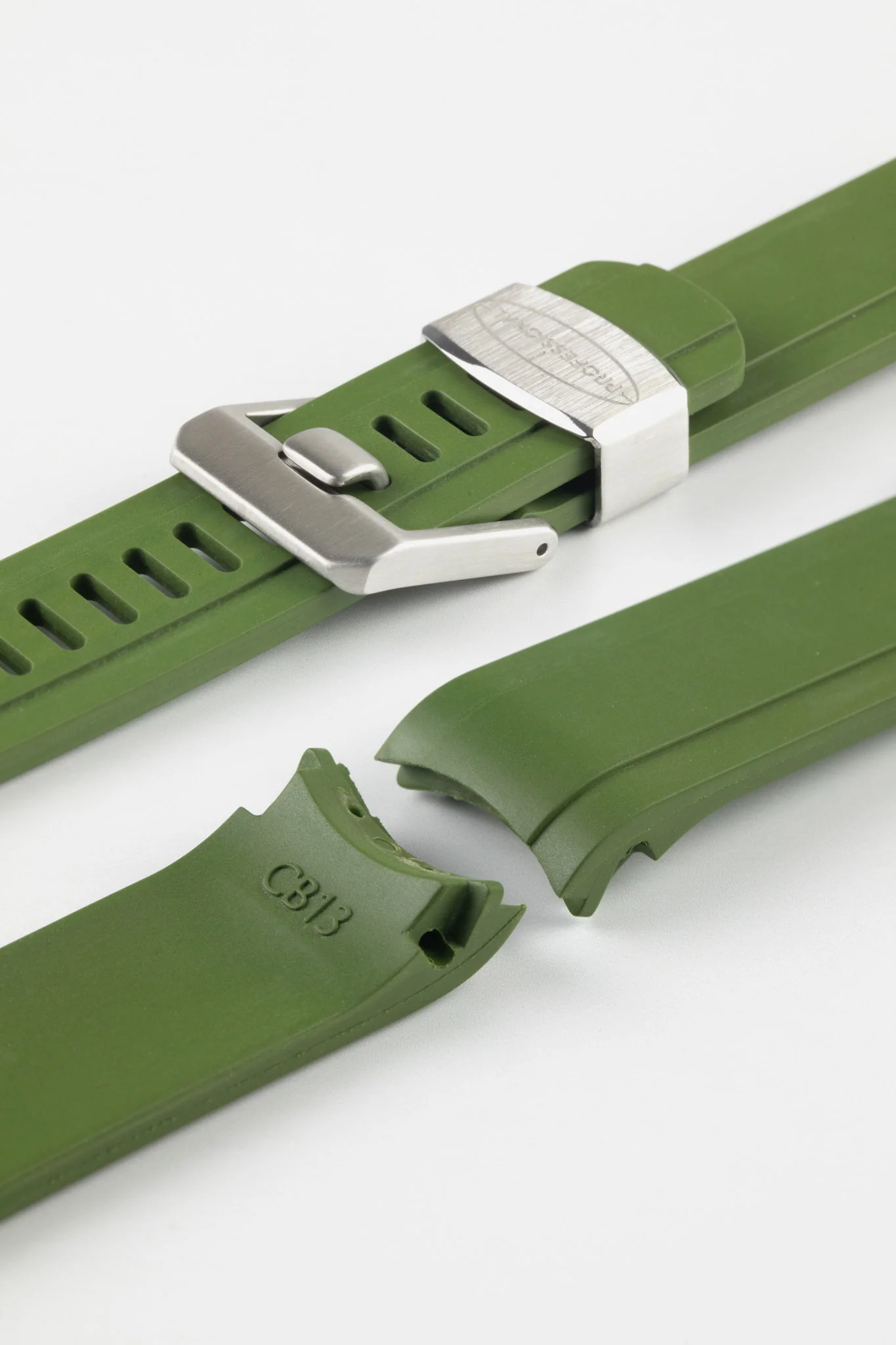 CRAFTER BLUE CB13 Rubber Watch Strap for Seiko Mini Turtle Series – GREEN with Rubber Keepers - Image 5