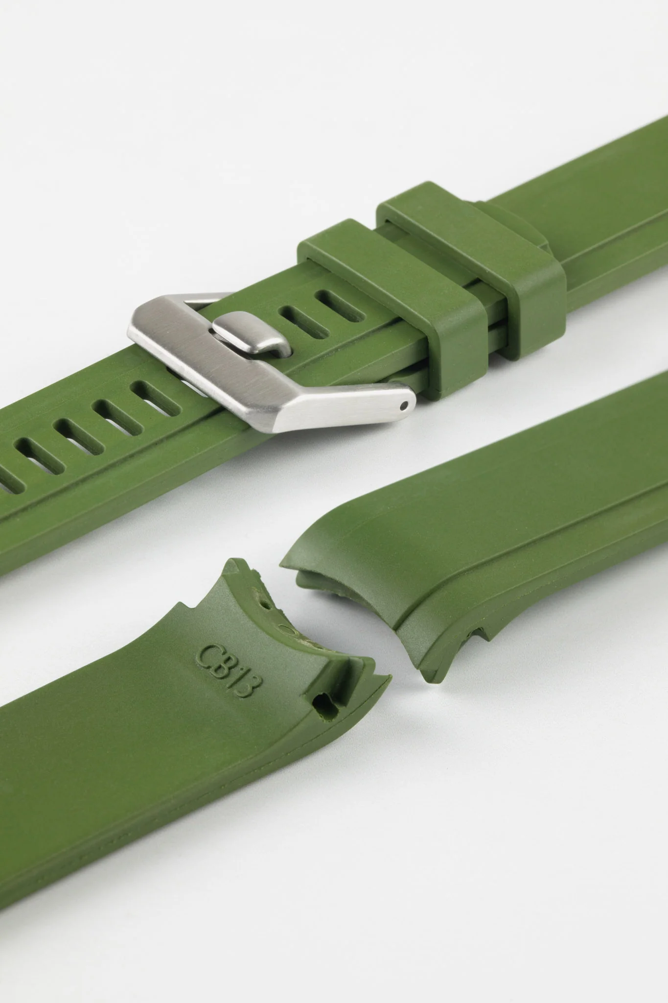 CRAFTER BLUE CB13 Rubber Watch Strap for Seiko Mini Turtle Series – GREEN with Rubber Keepers - Image 6