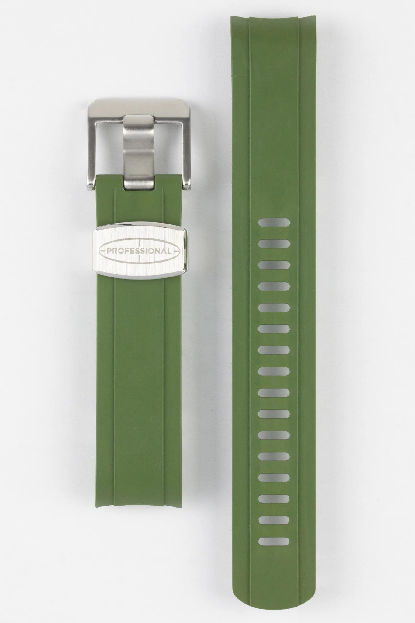 CRAFTER BLUE CB13 Rubber Watch Strap for Seiko Mini Turtle Series – GREEN with Rubber Keepers - Image 7