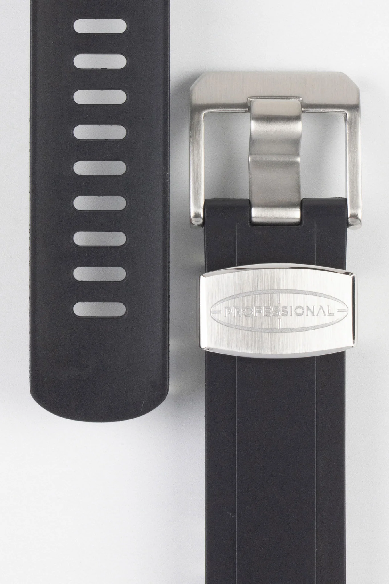 CRAFTER BLUE CB13 Rubber Watch Strap for Seiko MM200 Series – BLACK with Rubber Keepers - Image 3