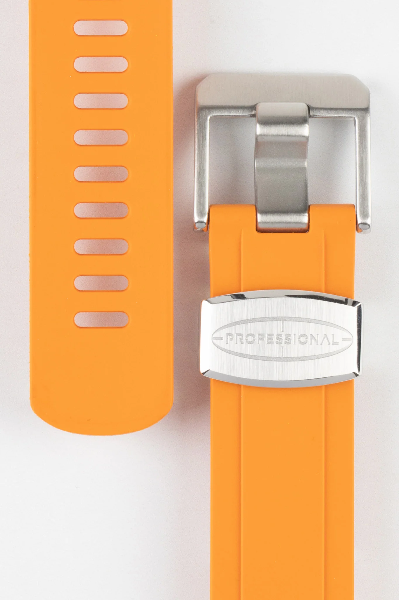 CRAFTER BLUE CB13 Rubber Watch Strap for Seiko MM200 Series – ORANGE with Rubber Keepers - Image 3