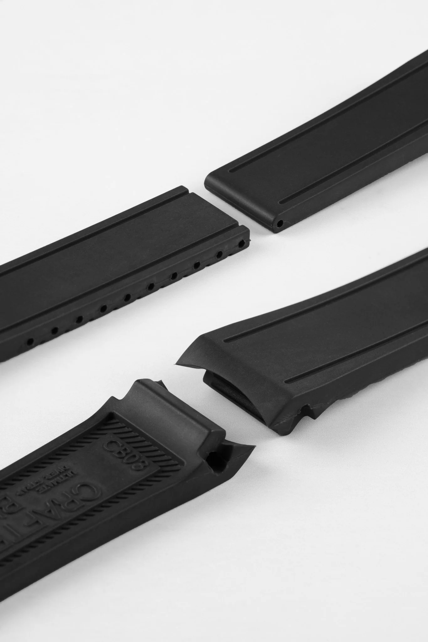 CRAFTER BLUE CB03 Rubber Watch Strap for Seiko MarineMaster 300m - BLACK - Image 3