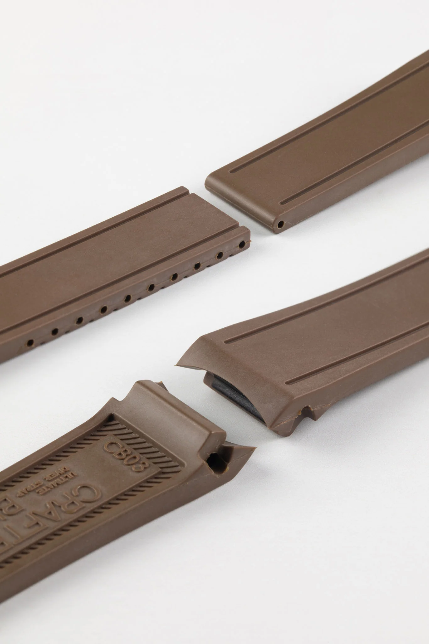 CRAFTER BLUE CB03 Rubber Watch Strap for Seiko MarineMaster 300m - BROWN - Image 3