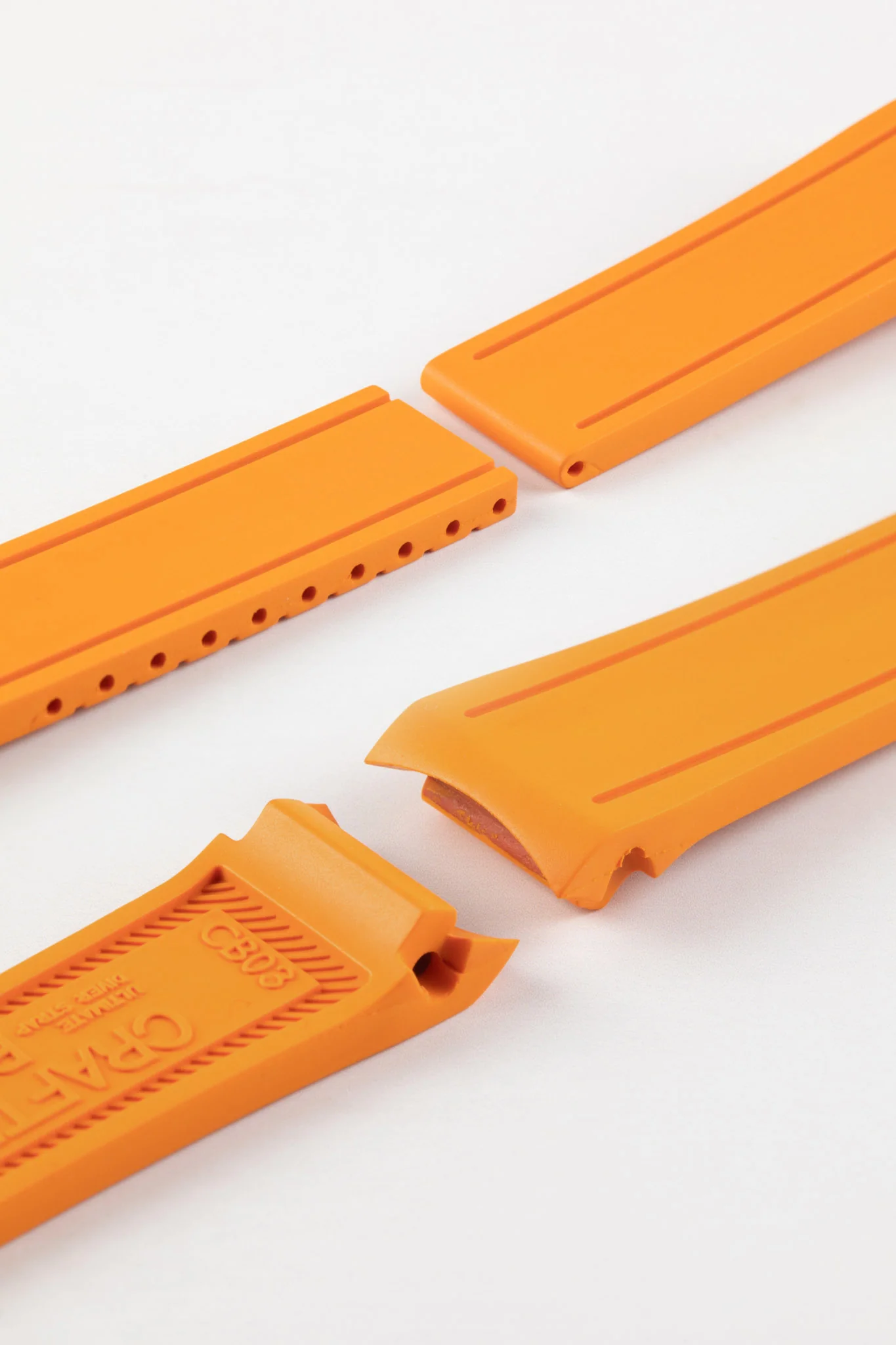 CRAFTER BLUE CB03 Rubber Watch Strap for Seiko MarineMaster 300m - ORANGE - Image 3