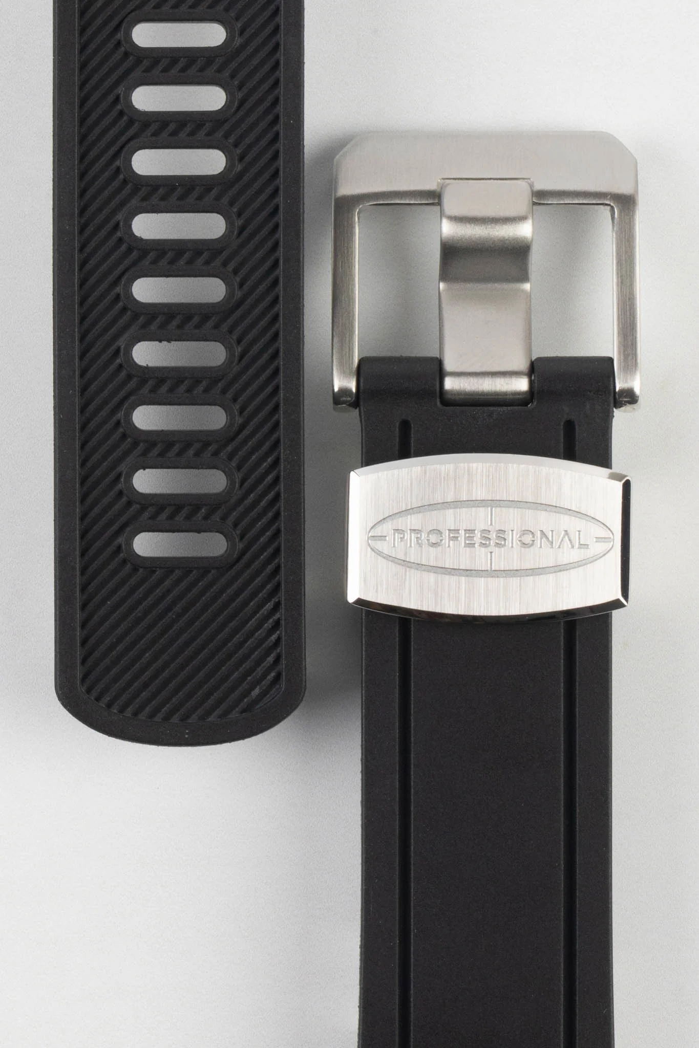 CRAFTER BLUE CB05 Rubber Watch Strap for Seiko SKX Series – BLACK with Steel Keeper - Image 3
