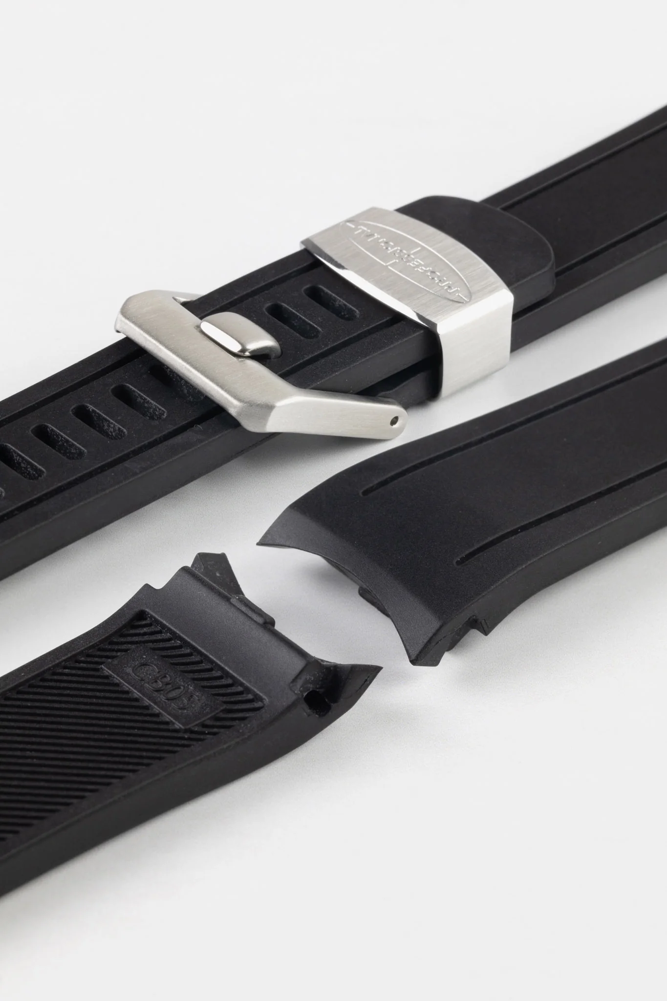 CRAFTER BLUE CB05 Rubber Watch Strap for Seiko SKX Series – BLACK with Steel Keeper - Image 7