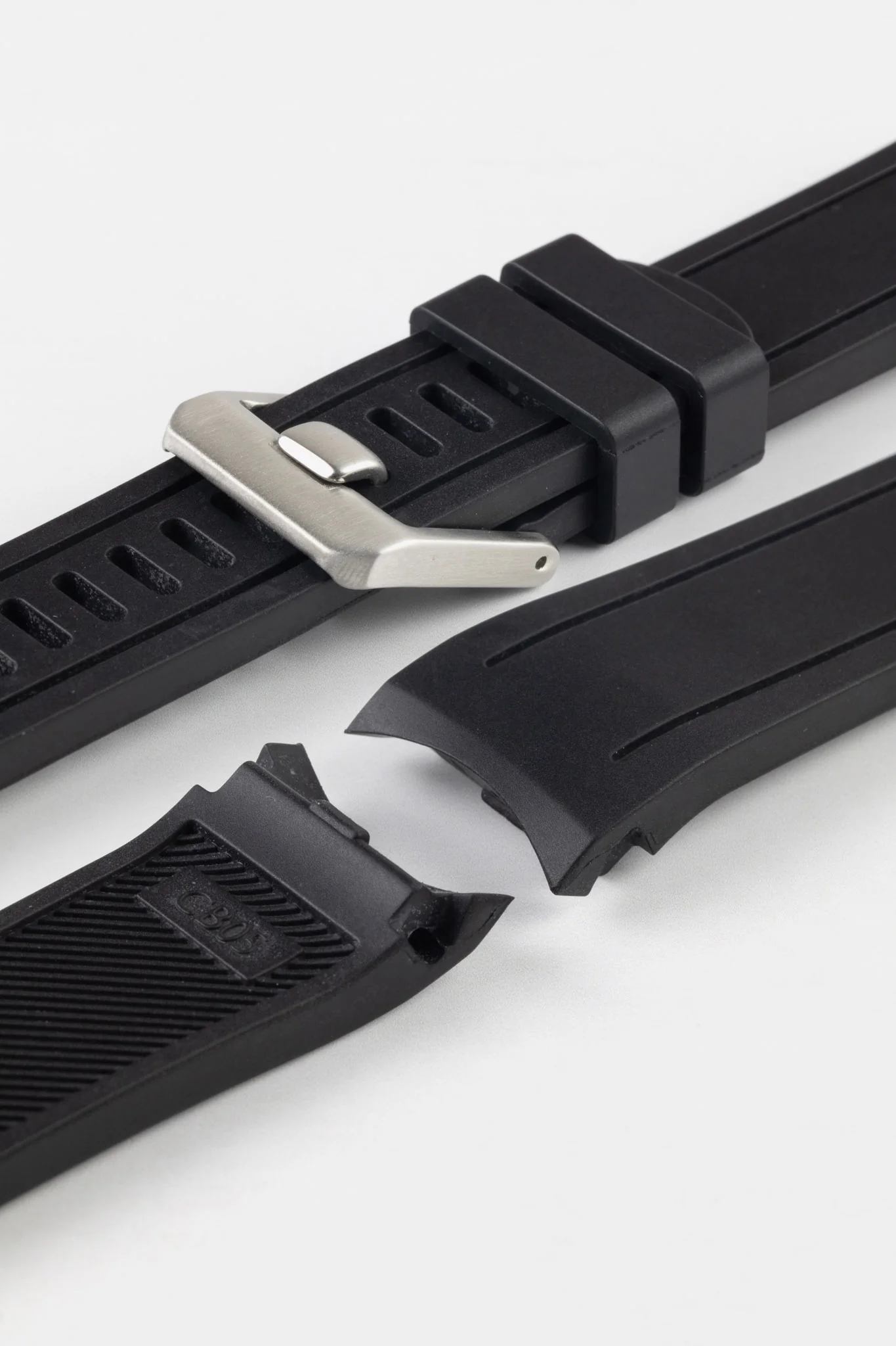CRAFTER BLUE CB05 Rubber Watch Strap for Seiko SKX Series – BLACK with Steel Keeper - Image 8