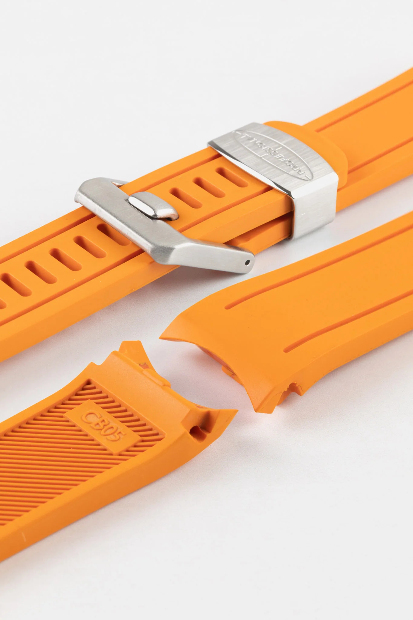 CRAFTER BLUE CB05 Rubber Watch Strap for Seiko SKX Series – ORANGE with Steel Keeper - Image 7