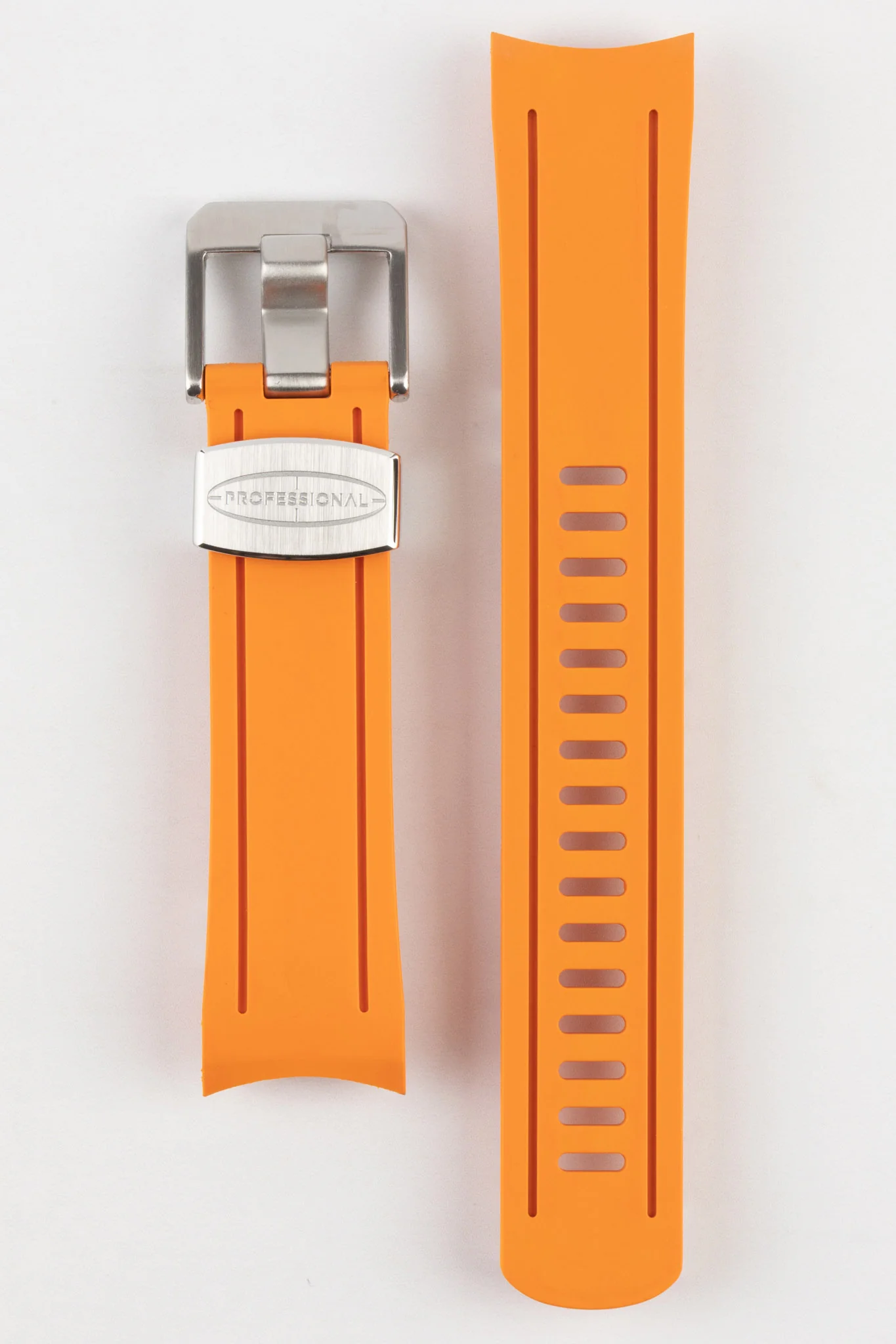 CRAFTER BLUE CB05 Rubber Watch Strap for Seiko SKX Series – ORANGE with Steel Keeper - Image 9
