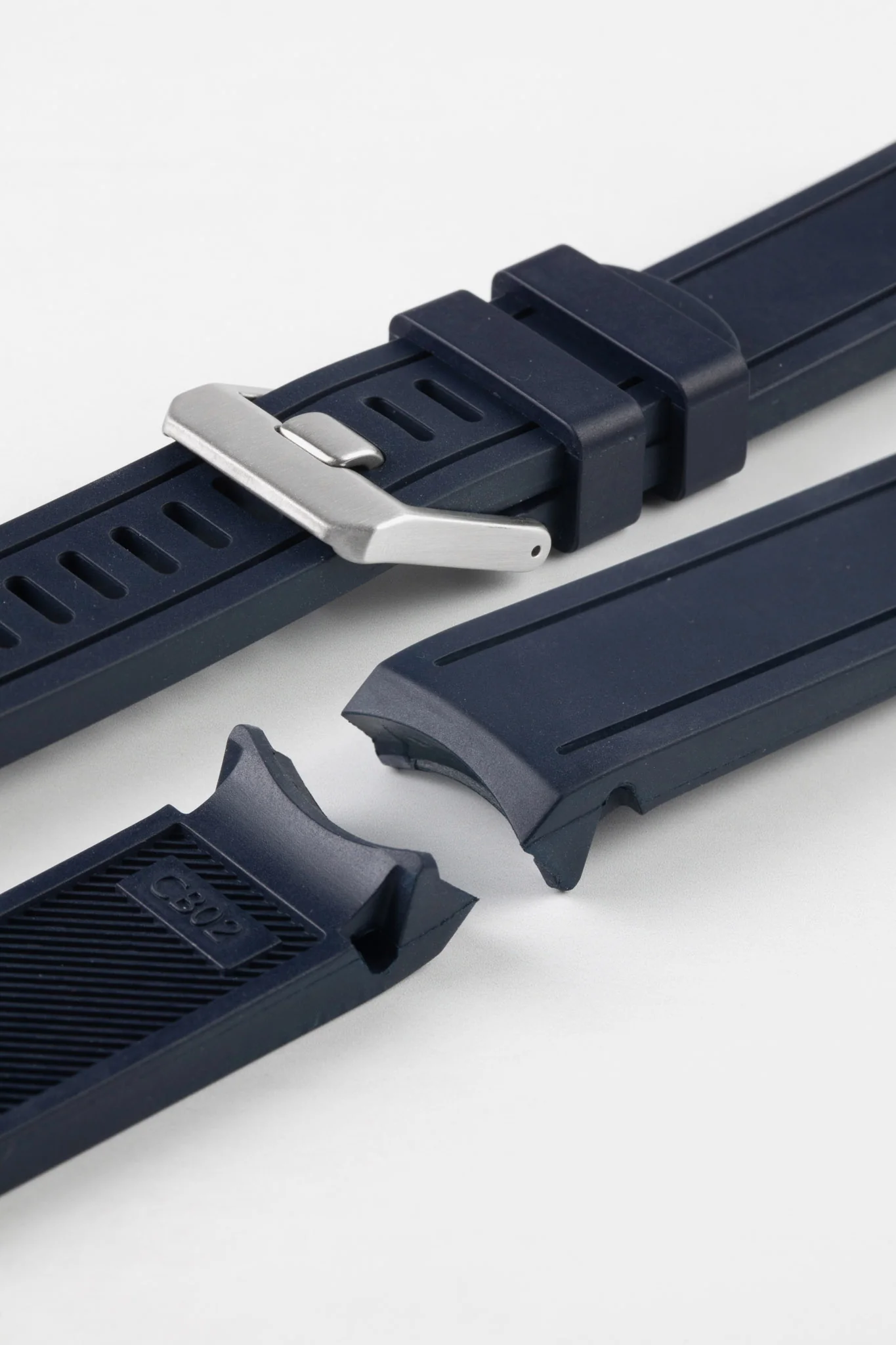 CRAFTER BLUE CB02 Navy Blue Rubber Watch Strap for Seiko Sumo - Image 5