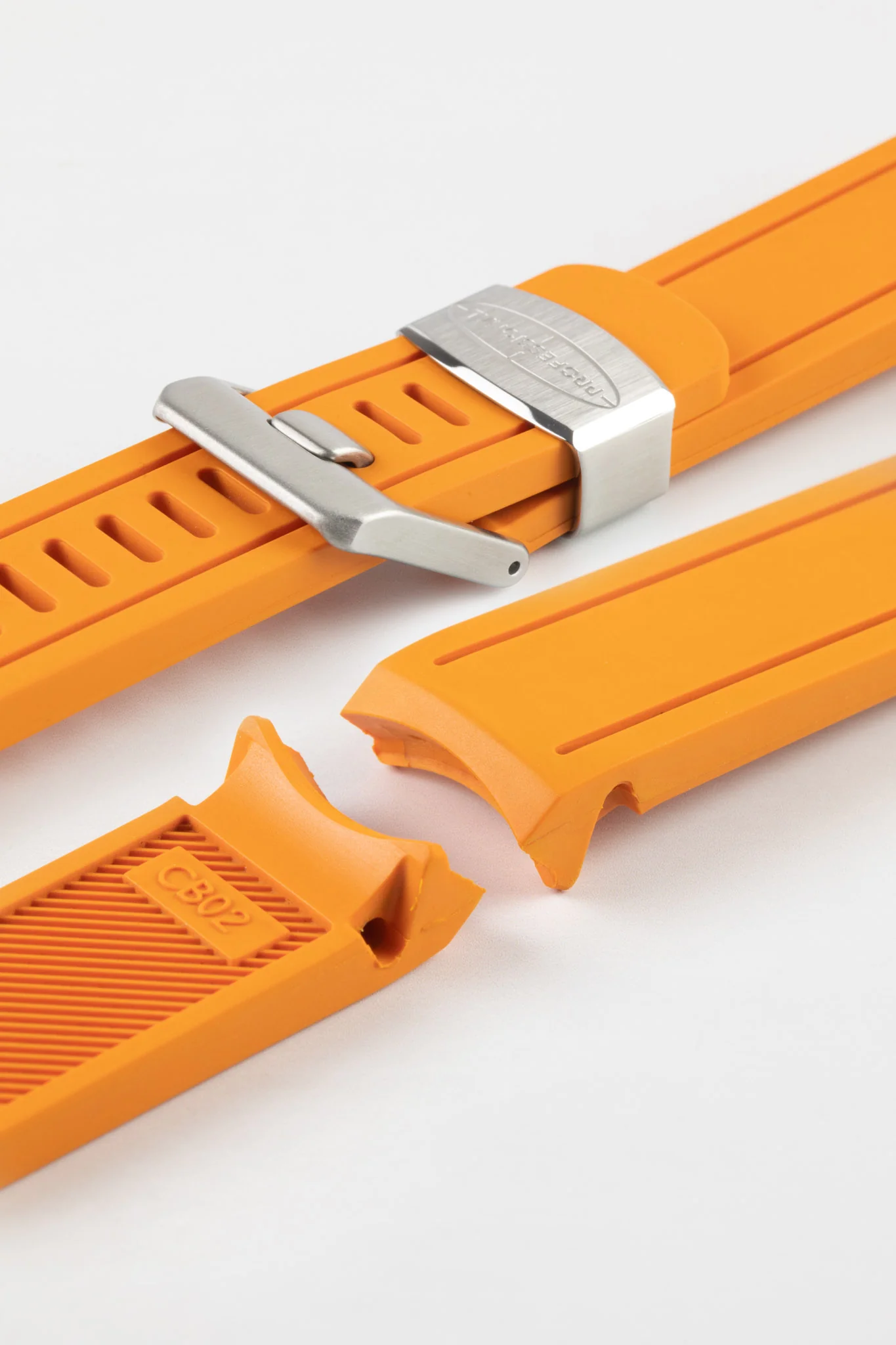 CRAFTER BLUE CB02 Orange Rubber Watch Strap for Seiko Sumo - Image 4