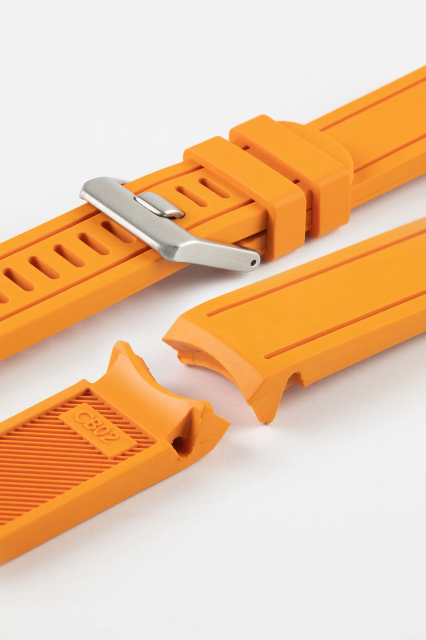 CRAFTER BLUE CB02 Orange Rubber Watch Strap for Seiko Sumo - Image 5