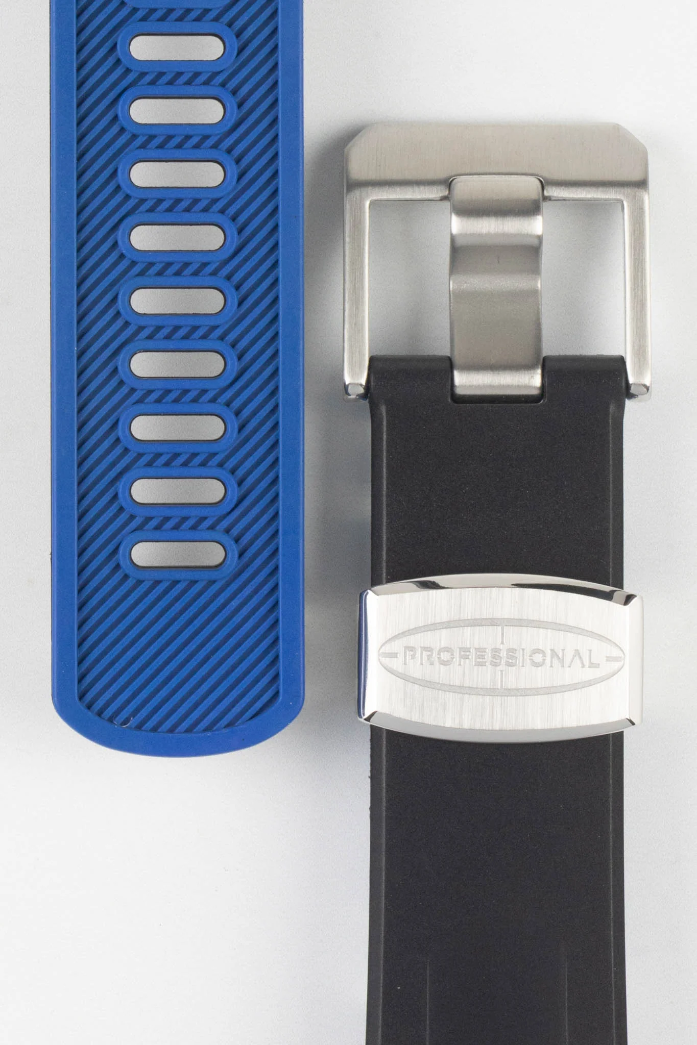 CRAFTER BLUE CB09 Rubber Watch Strap for Seiko "New" Samurai Series – BLACK & BLUE - Image 4