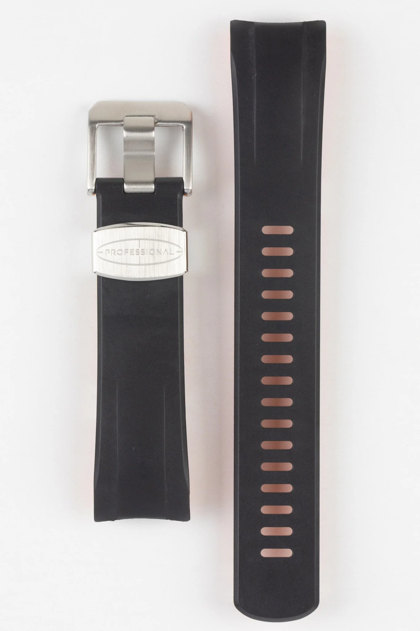 CRAFTER BLUE CB09 Rubber Watch Strap for Seiko "New" Samurai Series – BLACK & ORANGE - Image 3