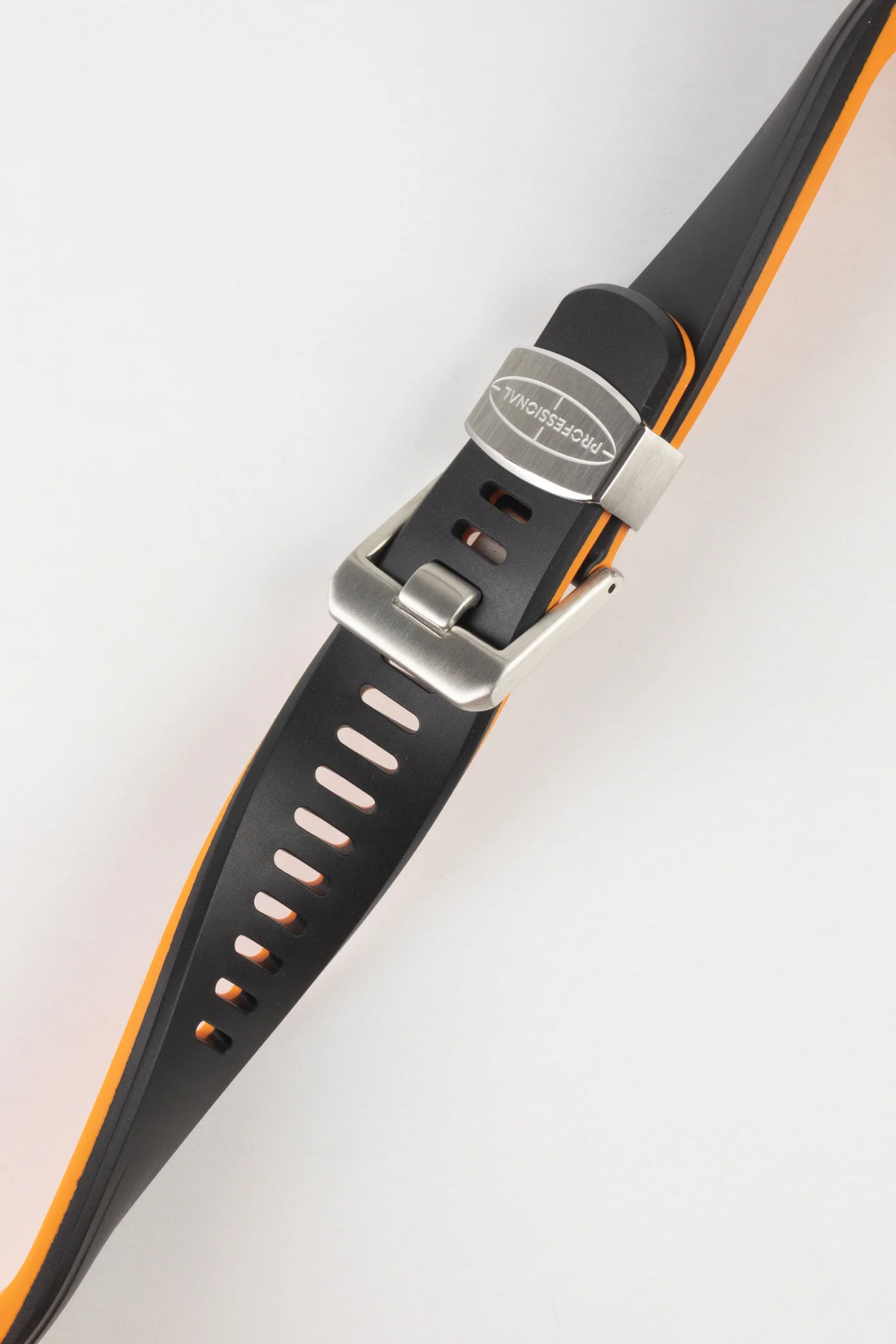 CRAFTER BLUE CB09 Rubber Watch Strap for Seiko "New" Samurai Series – BLACK & ORANGE - Image 5