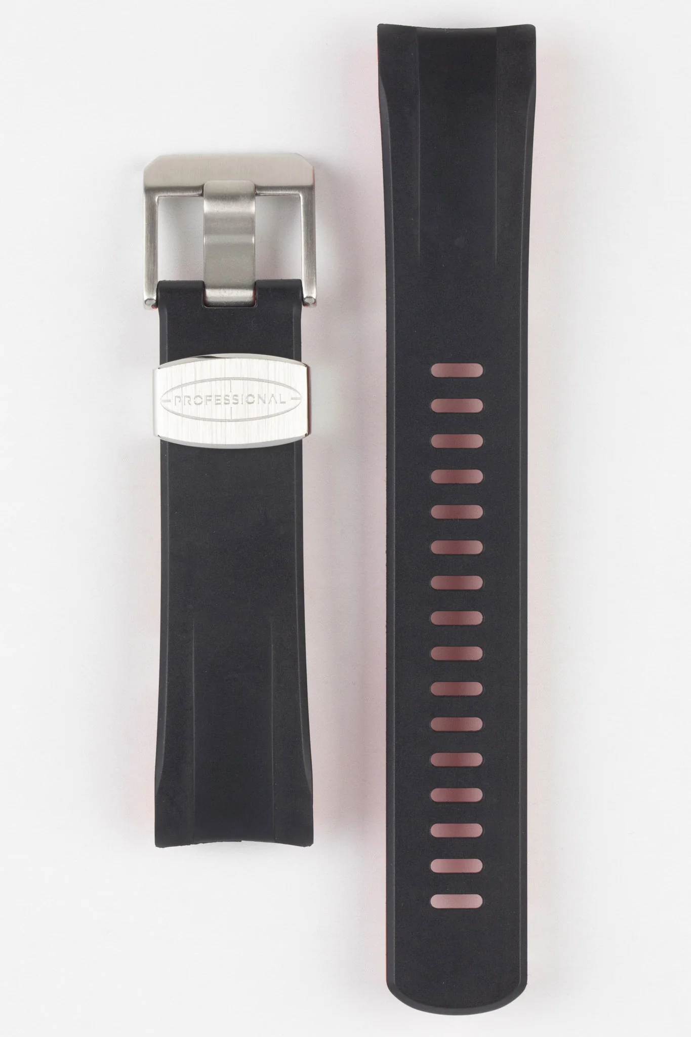 CRAFTER BLUE CB09 Rubber Watch Strap for Seiko "New" Samurai Series – BLACK & RED - Image 3