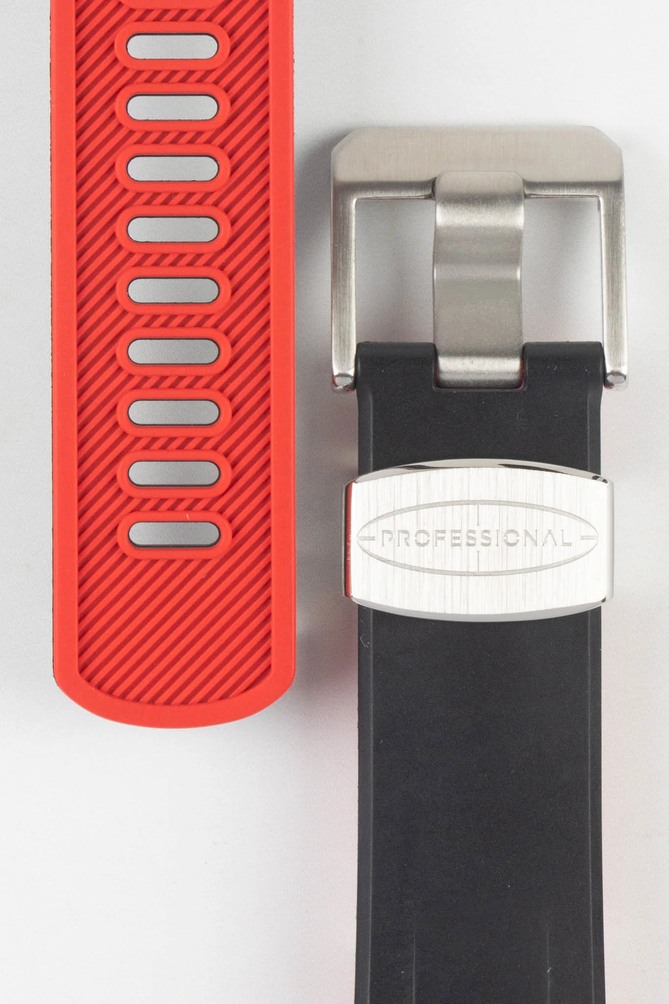 CRAFTER BLUE CB09 Rubber Watch Strap for Seiko "New" Samurai Series – BLACK & RED - Image 4