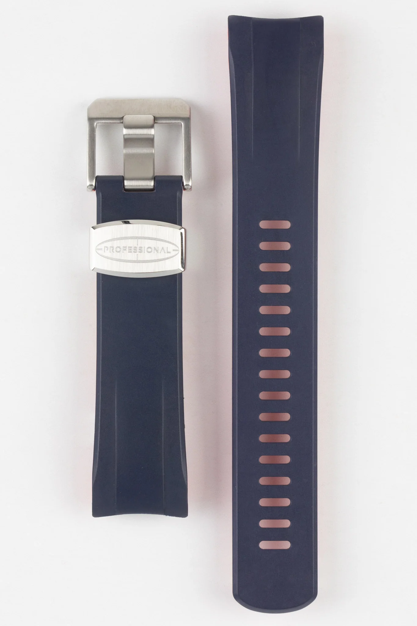 CRAFTER BLUE CB09 Rubber Watch Strap for Seiko "New" Samurai Series – NAVY & RED - Image 3