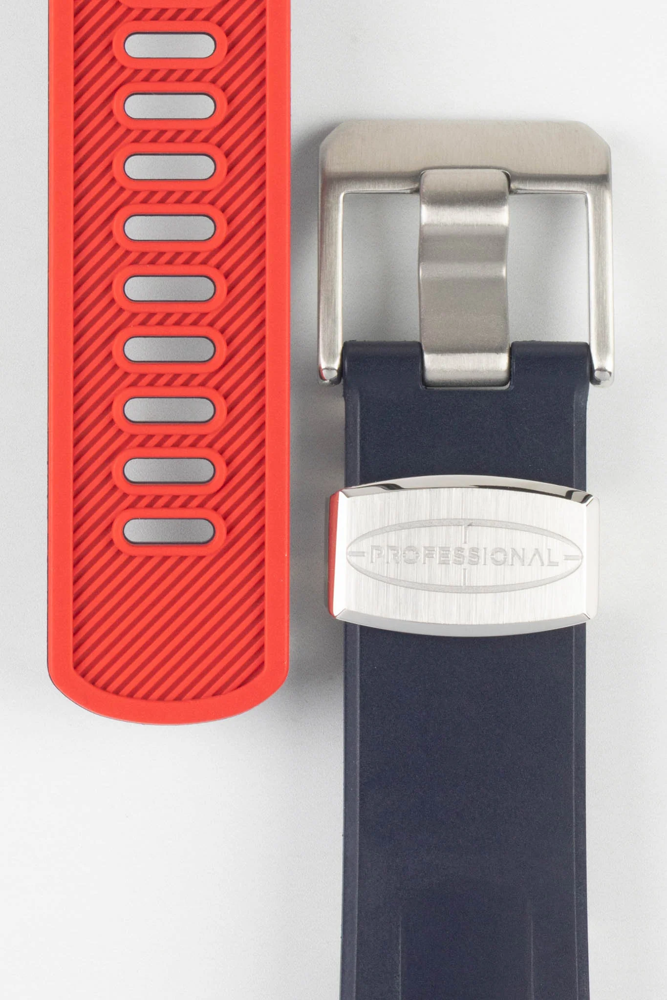 CRAFTER BLUE CB09 Rubber Watch Strap for Seiko "New" Samurai Series – NAVY & RED - Image 4