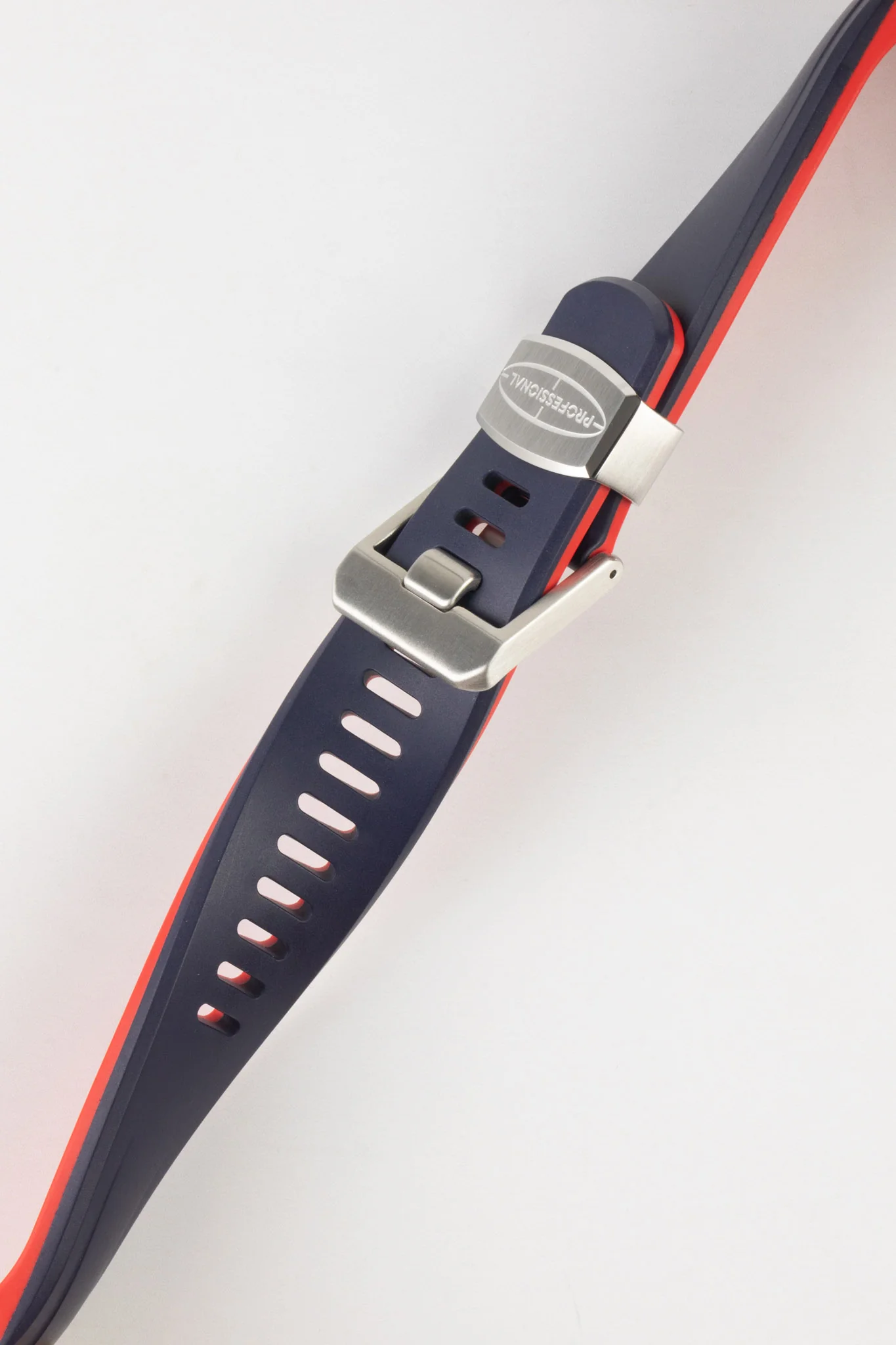 CRAFTER BLUE CB09 Rubber Watch Strap for Seiko "New" Samurai Series – NAVY & RED - Image 5