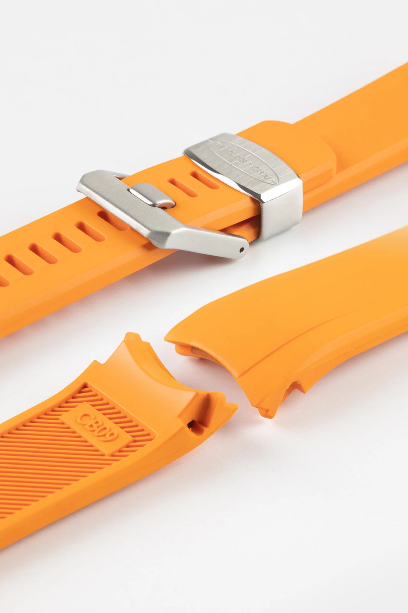CRAFTER BLUE CB09 Rubber Watch Strap for Seiko "New" Samurai Series – ORANGE - Image 5