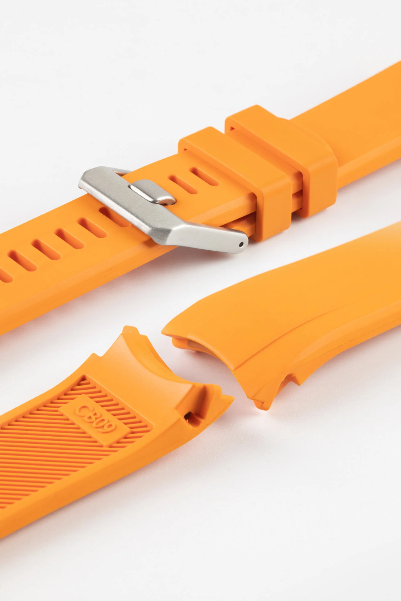 CRAFTER BLUE CB09 Rubber Watch Strap for Seiko "New" Samurai Series – ORANGE - Image 6