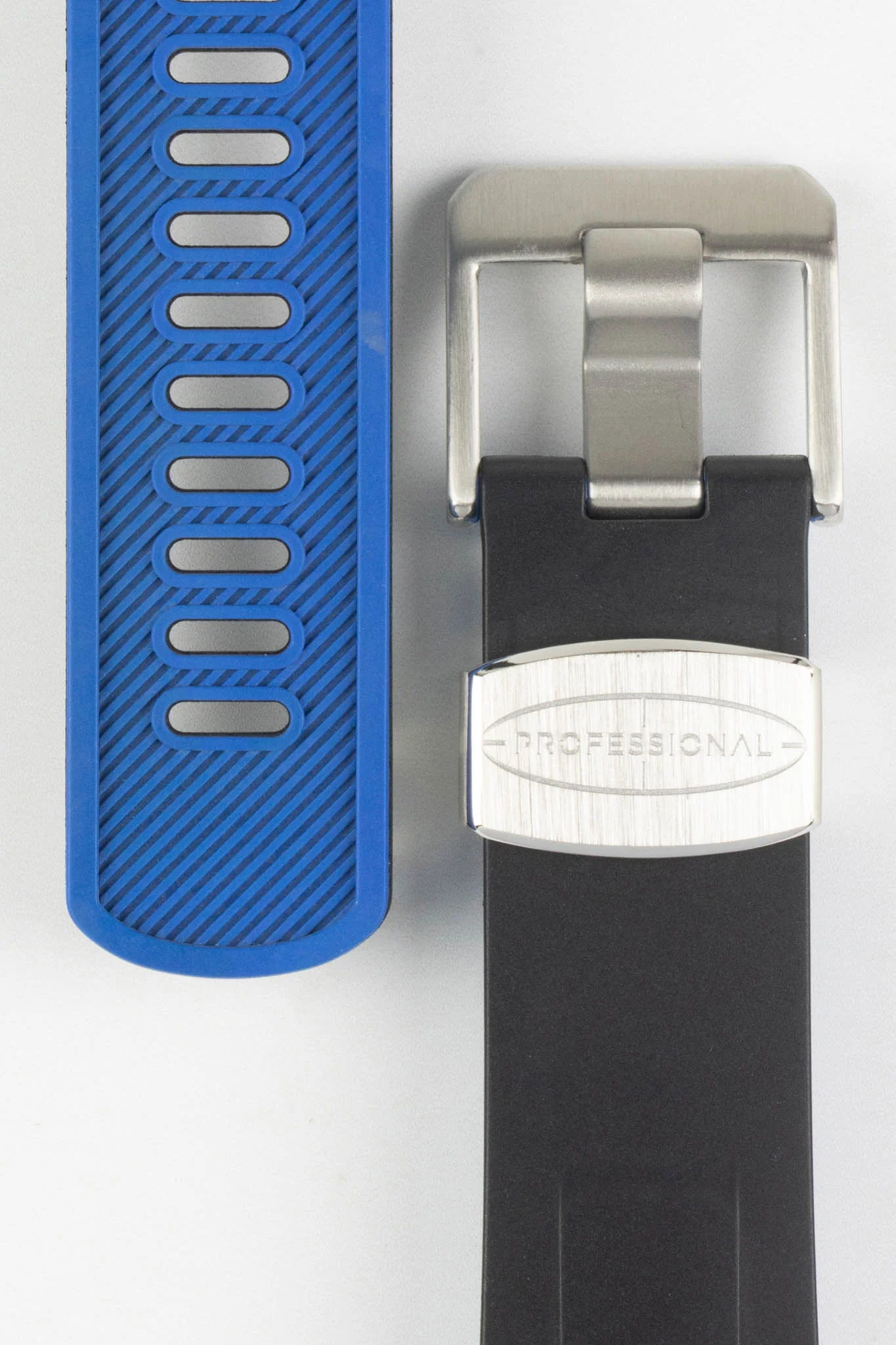 CRAFTER BLUE TD01 Rubber Watch Strap for Tudor Black Bay Series – BLACK & BLUE - Image 3