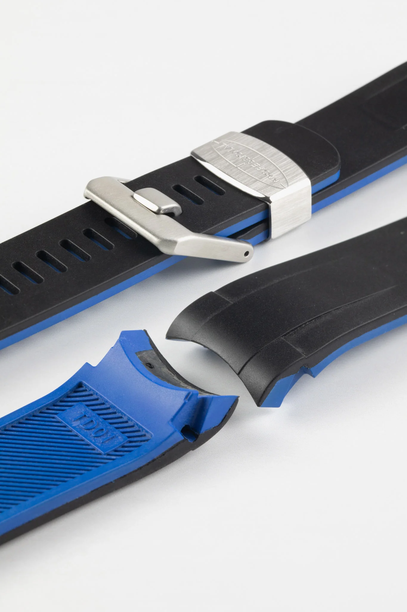 CRAFTER BLUE TD01 Rubber Watch Strap for Tudor Black Bay Series – BLACK & BLUE - Image 5