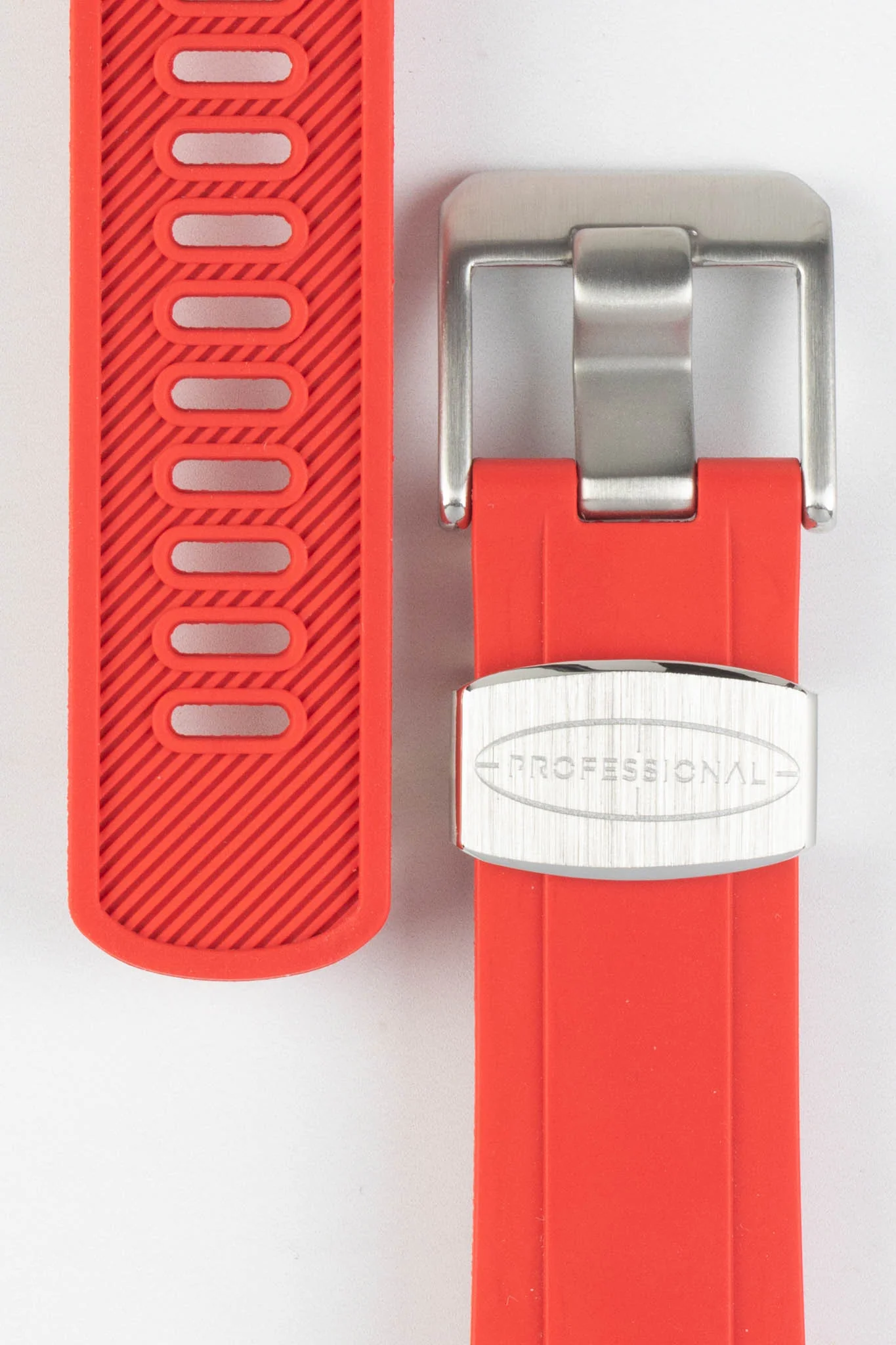 CRAFTER BLUE CB10 Rubber Watch Strap for Seiko SKX Series – RED with Rubber & Steel Keepers - Image 2