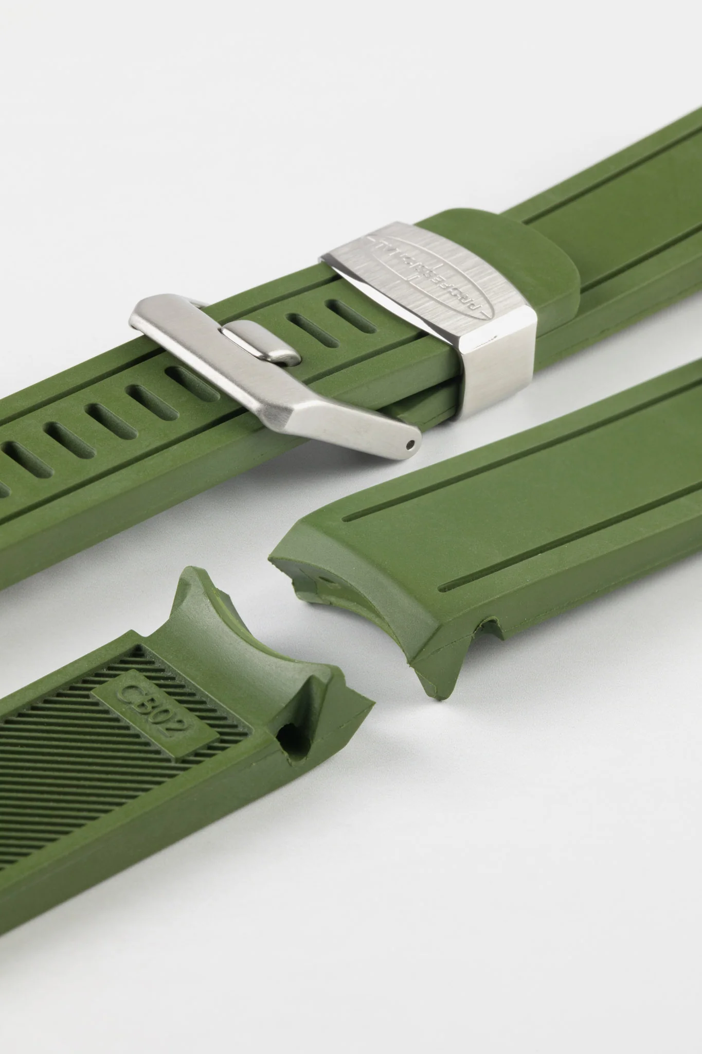 CRAFTER BLUE CB02 Green Rubber Watch Strap for Seiko Sumo - Image 5