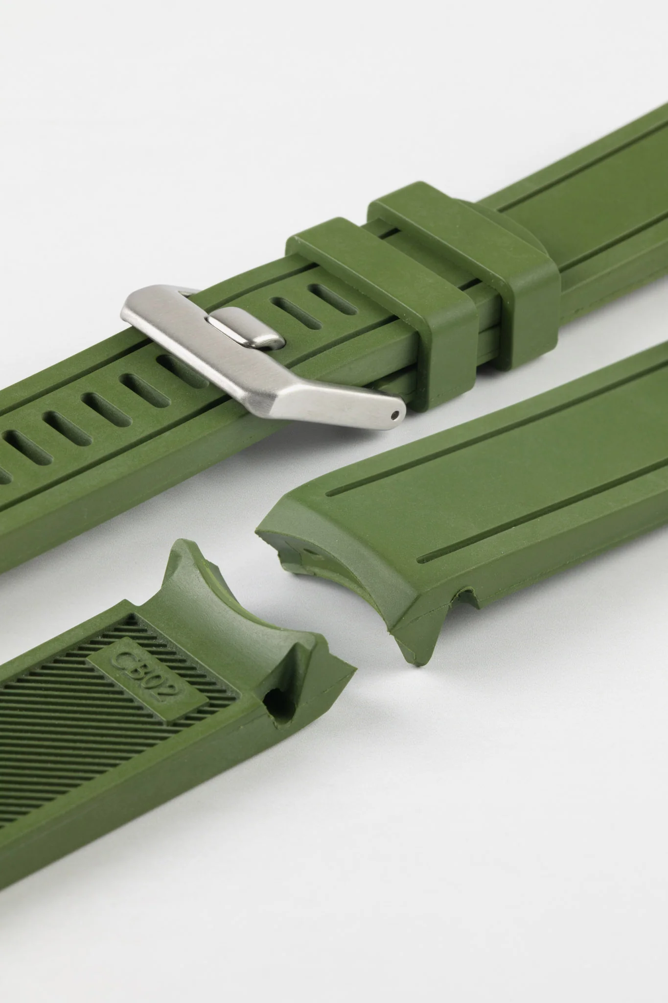 CRAFTER BLUE CB02 Green Rubber Watch Strap for Seiko Sumo - Image 6