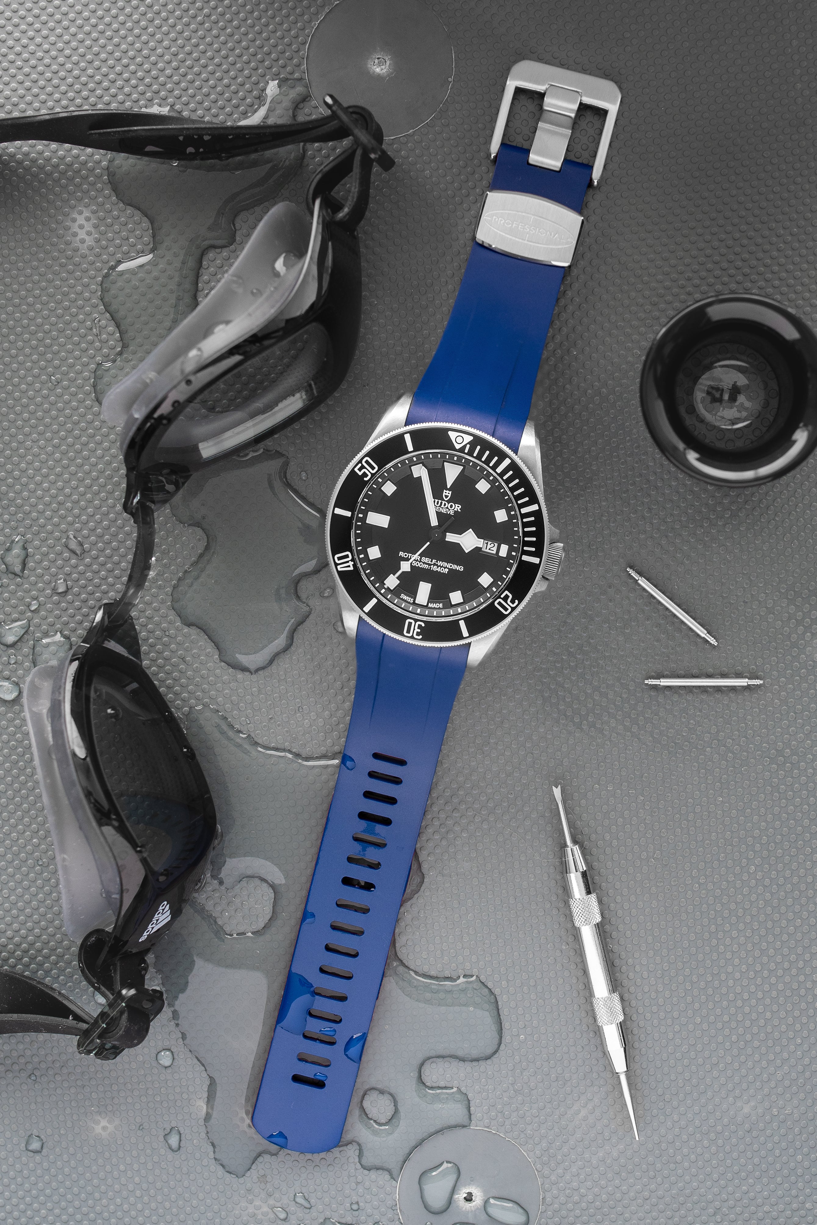 CRAFTER BLUE TD02 Rubber Watch Strap for Tudor Pelagos Series – BLUE - Image 2