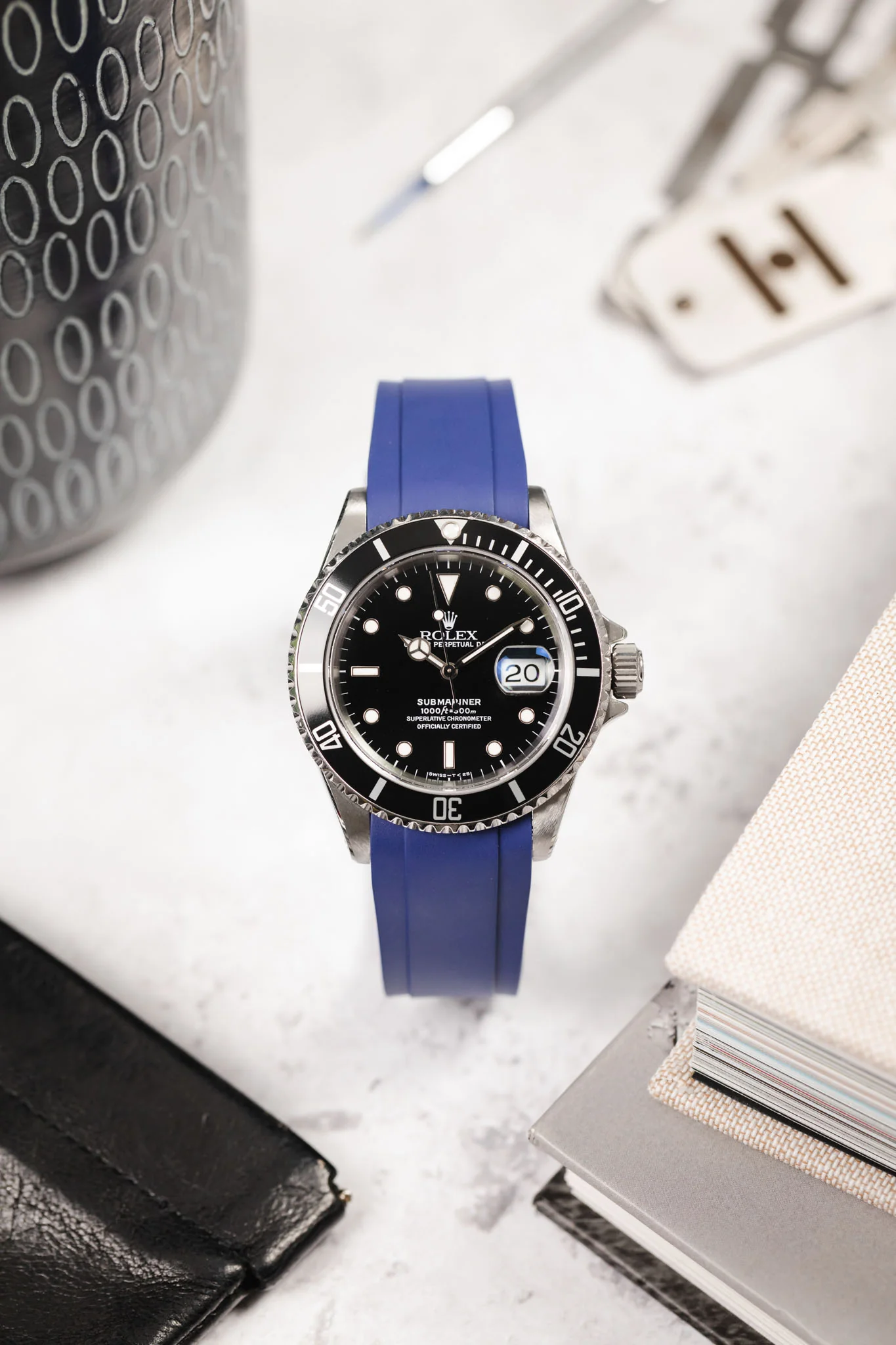CRAFTER BLUE RX01 Rubber Watch Strap for Rolex Watches – BLUE - Image 5