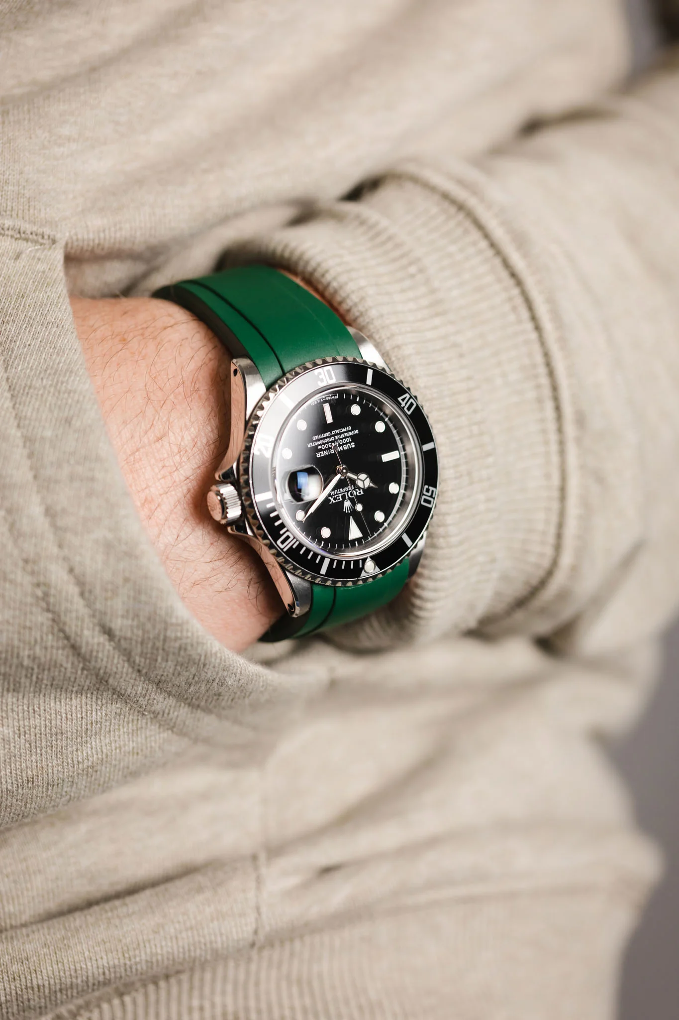 CRAFTER BLUE RX01 Rubber Watch Strap for Rolex Watches – GREEN - Image 5