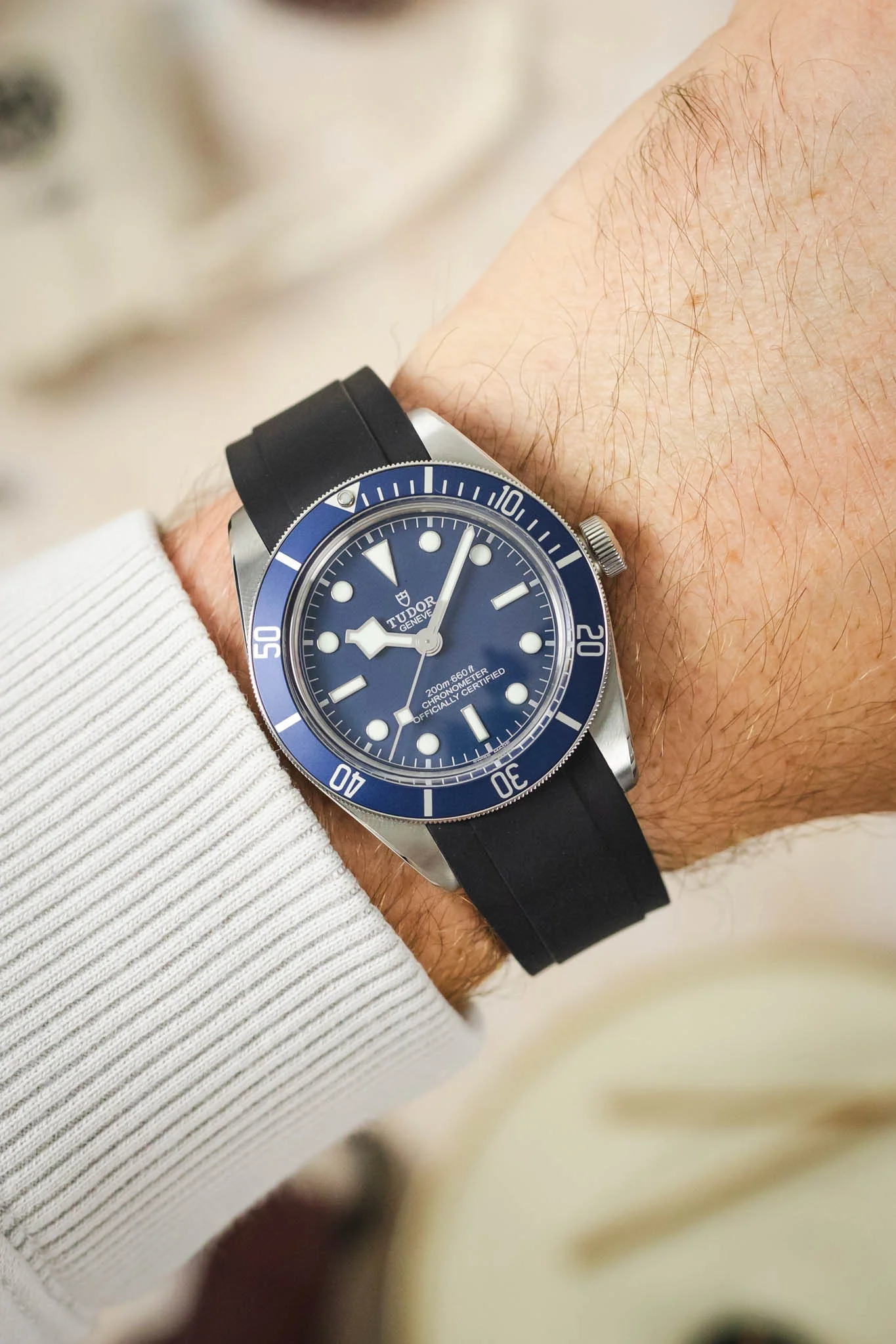 CRAFTER BLUE TD03 Rubber Watch Strap for Tudor Black Bay 58 Series – BLACK - Image 2