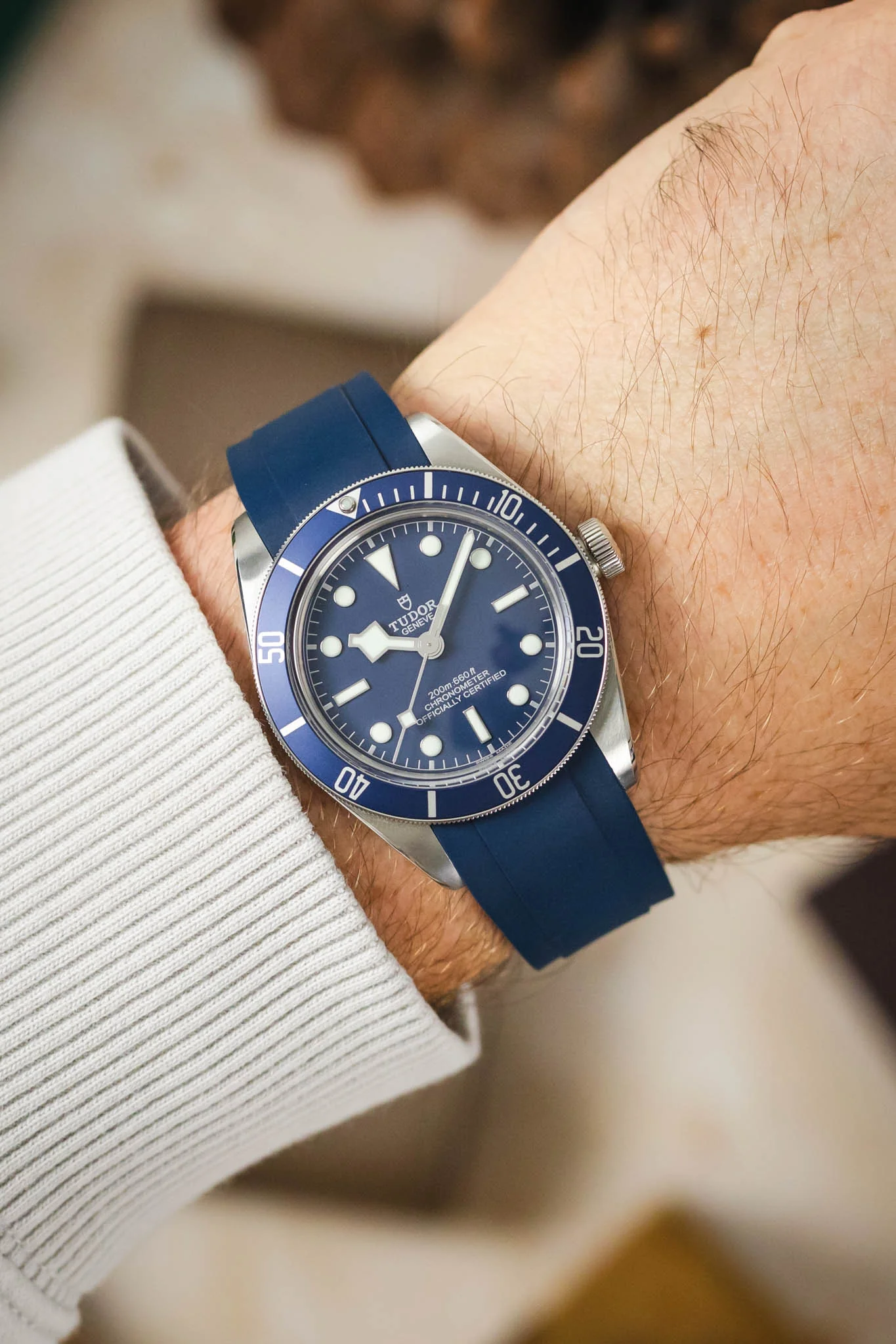CRAFTER BLUE TD03 Rubber Watch Strap for Tudor Black Bay 58 Series – BLUE - Image 2