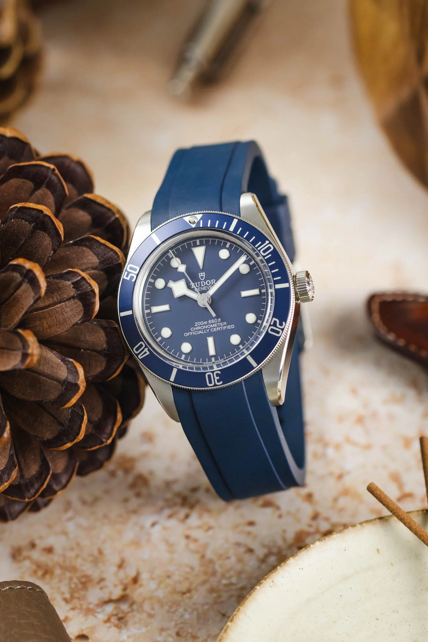 CRAFTER BLUE TD03 Rubber Watch Strap for Tudor Black Bay 58 Series – BLUE - Image 4